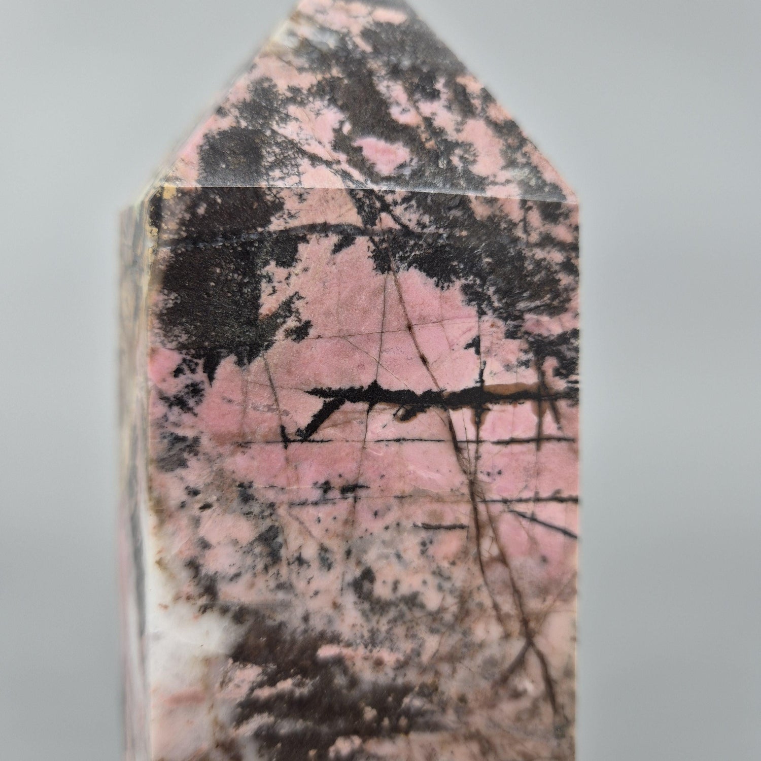 AAA+ Rhodonite Tower – 12 x 3in, 6.31 lbs – Natural Polished Crystal Healing Stone Crystal Hoarder