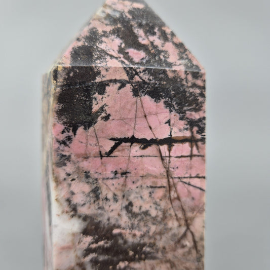 AAA+ Rhodonite Tower – 12 x 3in, 6.31 lbs – Natural Polished Crystal Healing Stone Crystal Hoarder