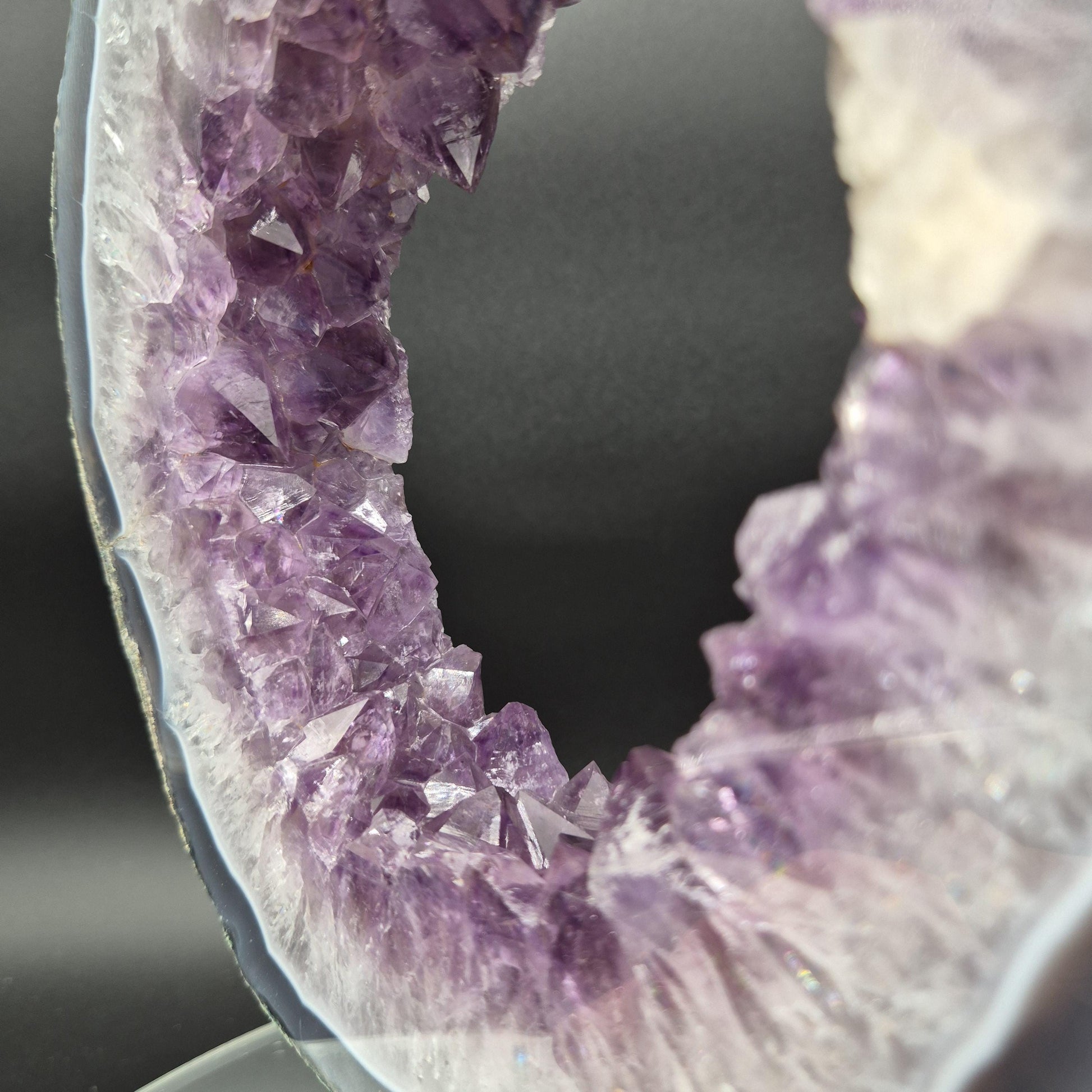 AAA+ Super Rare Amethyst Portal with UV Reactive Calcite Blue Agate 10.5x7.5x1.5 5.12 lbs Brazil Crystal Hoarder