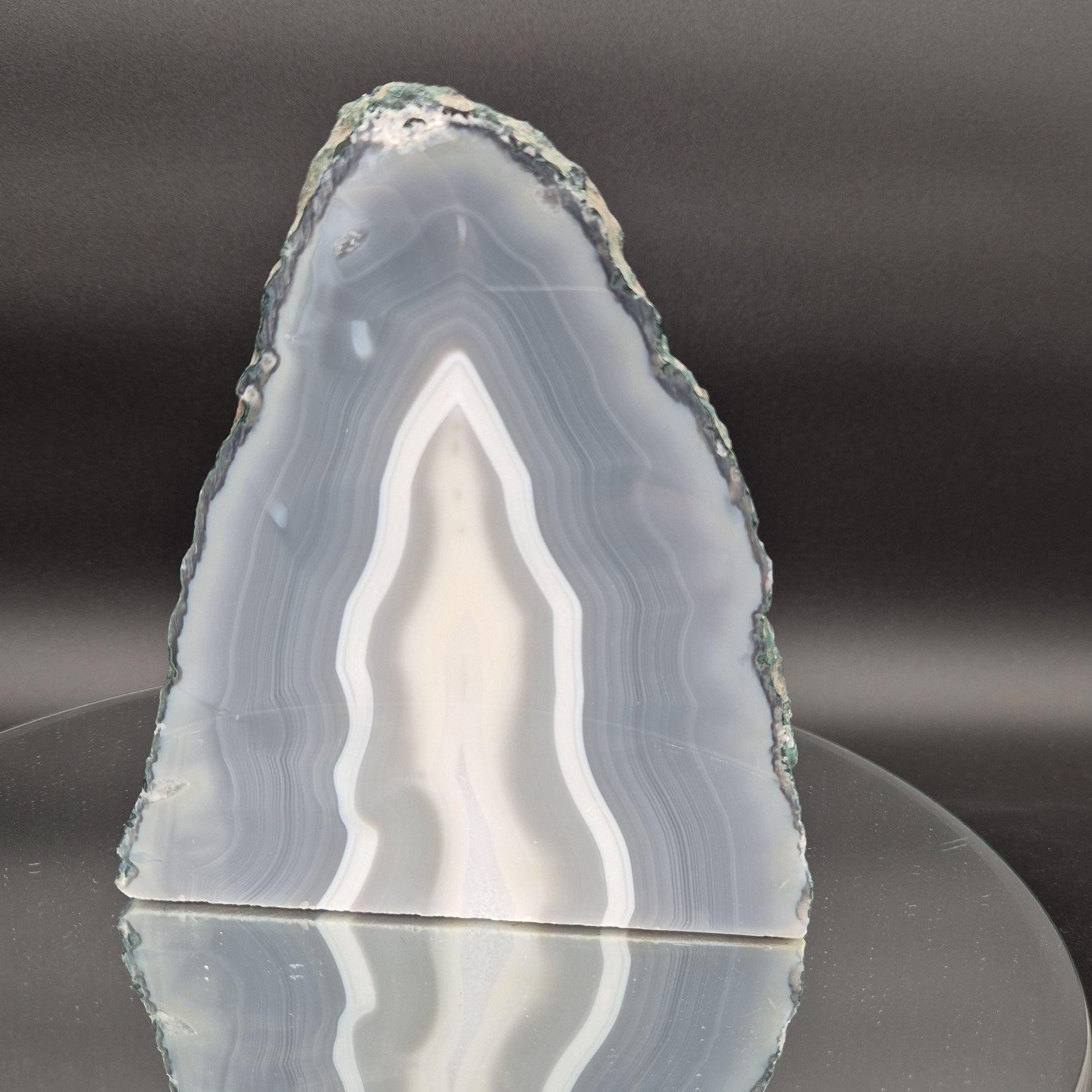 AAA+ Blue Banded Agate Cathedral Brazil 4.83 lbs 7x6x3 Natural Druzy Crystal Geode Decor Crystal Hoarder