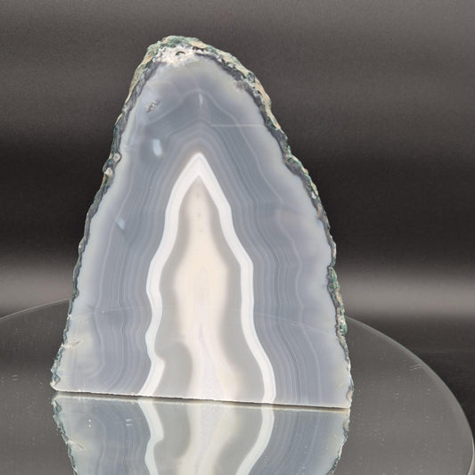 AAA+ Blue Banded Agate Cathedral Brazil 4.83 lbs 7x6x3 Natural Druzy Crystal Geode Decor Crystal Hoarder