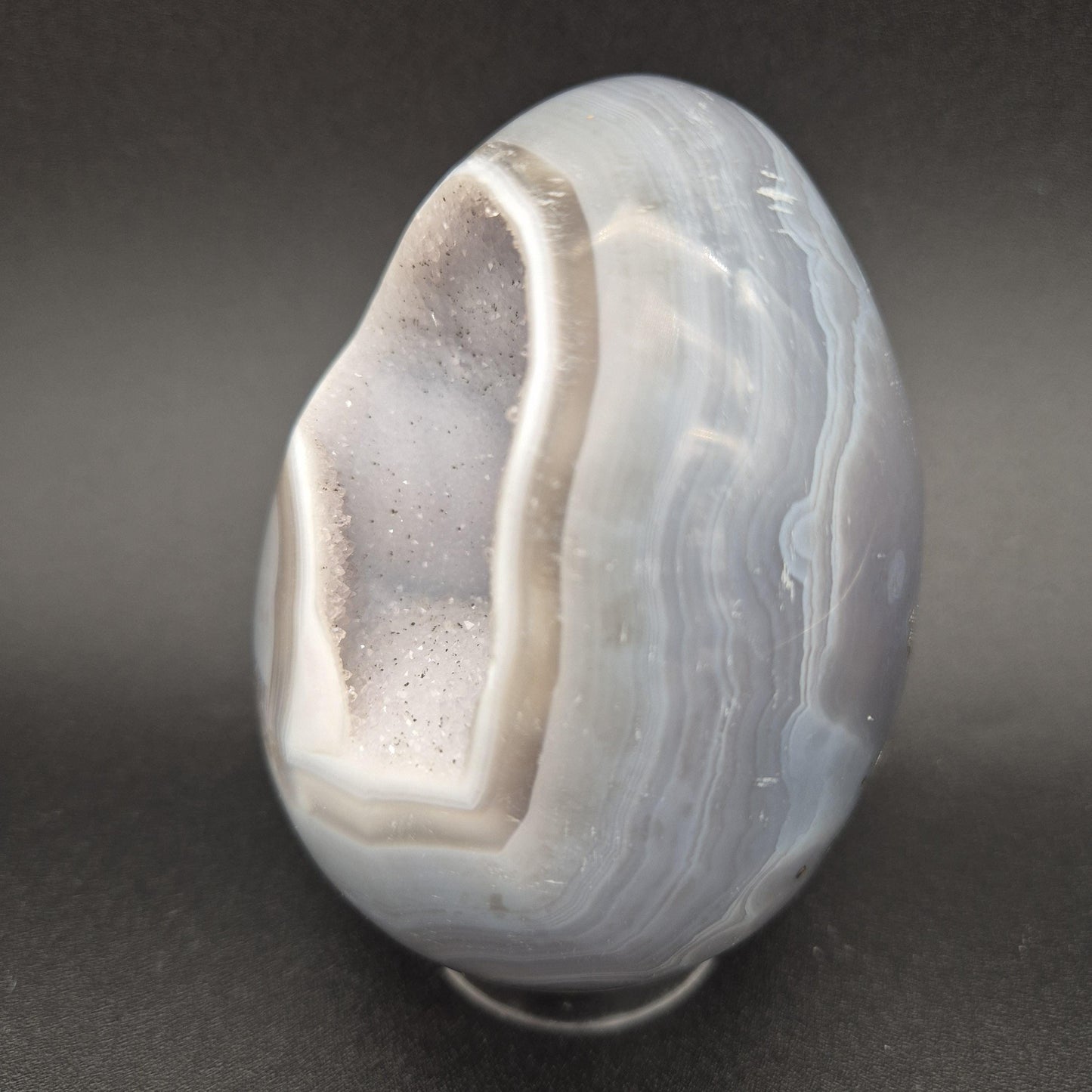 AAA+ Sugar Druzy Agate Egg with Baby Blue Agate | Uruguay Crystal | 1.47 lbs Crystal Hoarder