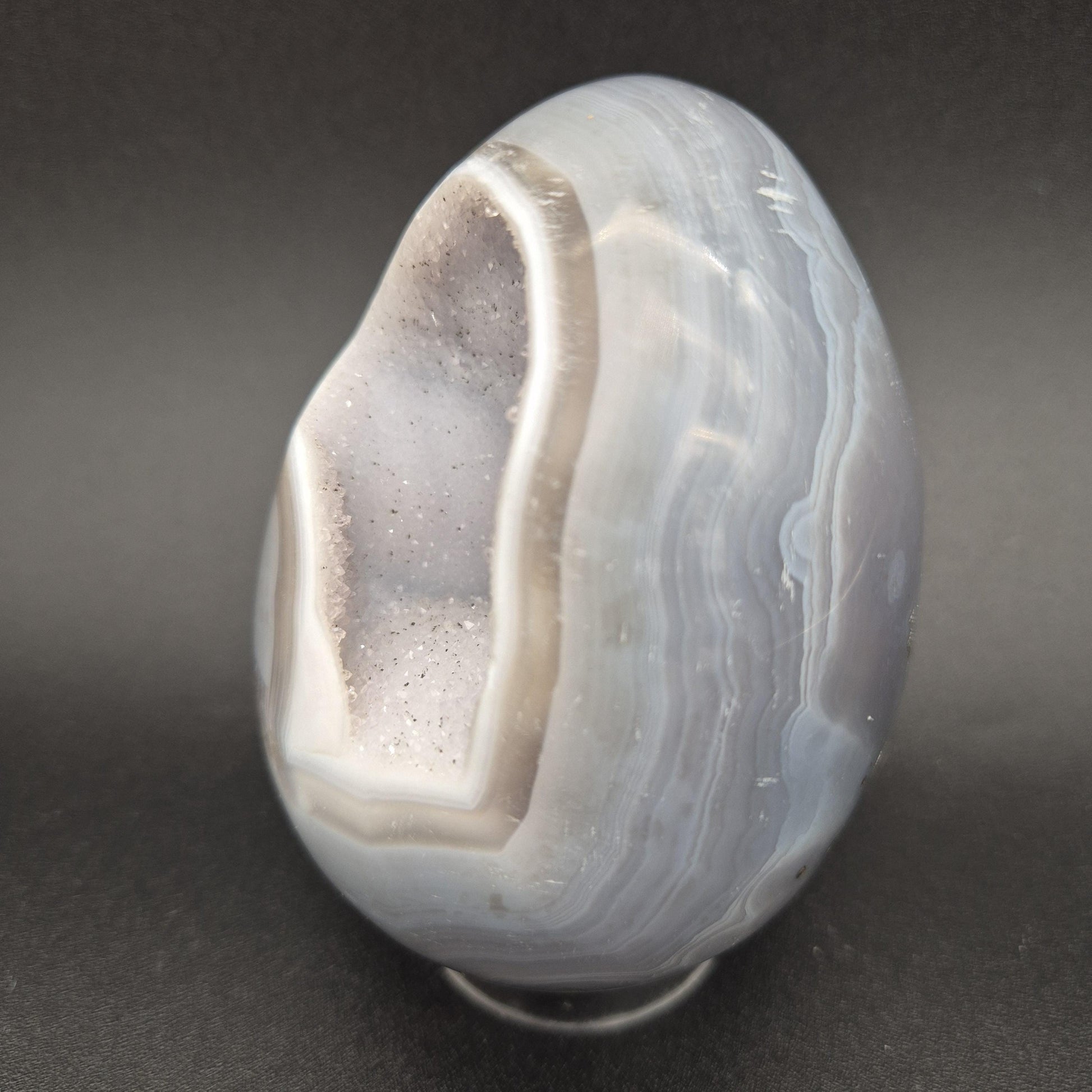 AAA+ Sugar Druzy Agate Egg with Baby Blue Agate | Uruguay Crystal | 1.47 lbs Crystal Hoarder