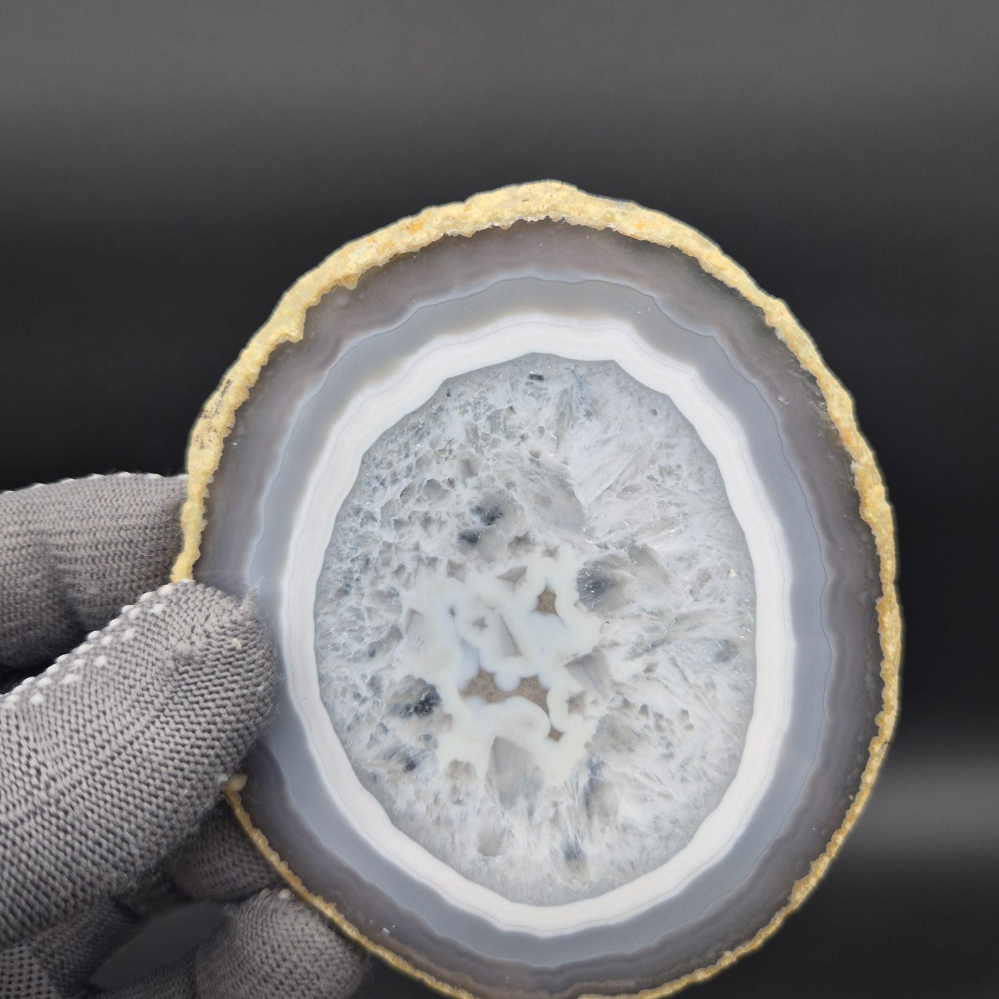 Set of 10 Translucent Agate Slices - 4in Round | One Amethyst Druzy | Natural Quartz | 2.45 lbs Crystal Hoarder
