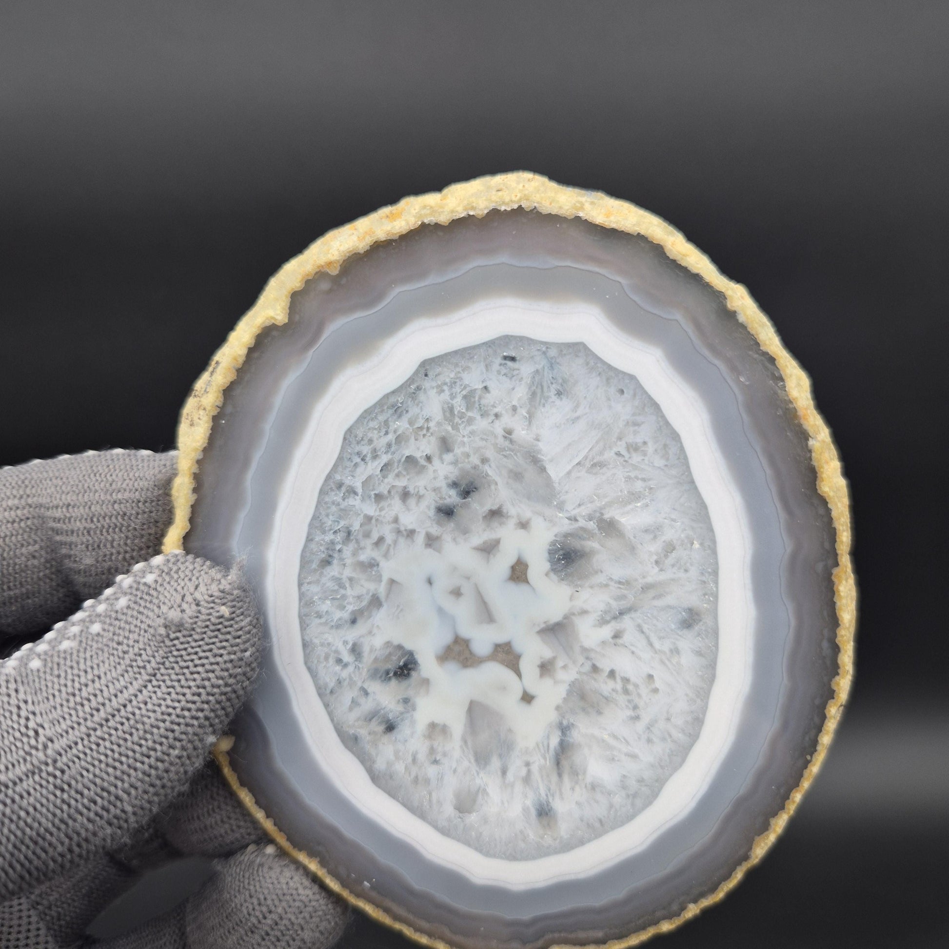 Set of 10 Translucent Agate Slices - 4in Round | One Amethyst Druzy | Natural Quartz | 2.45 lbs Crystal Hoarder