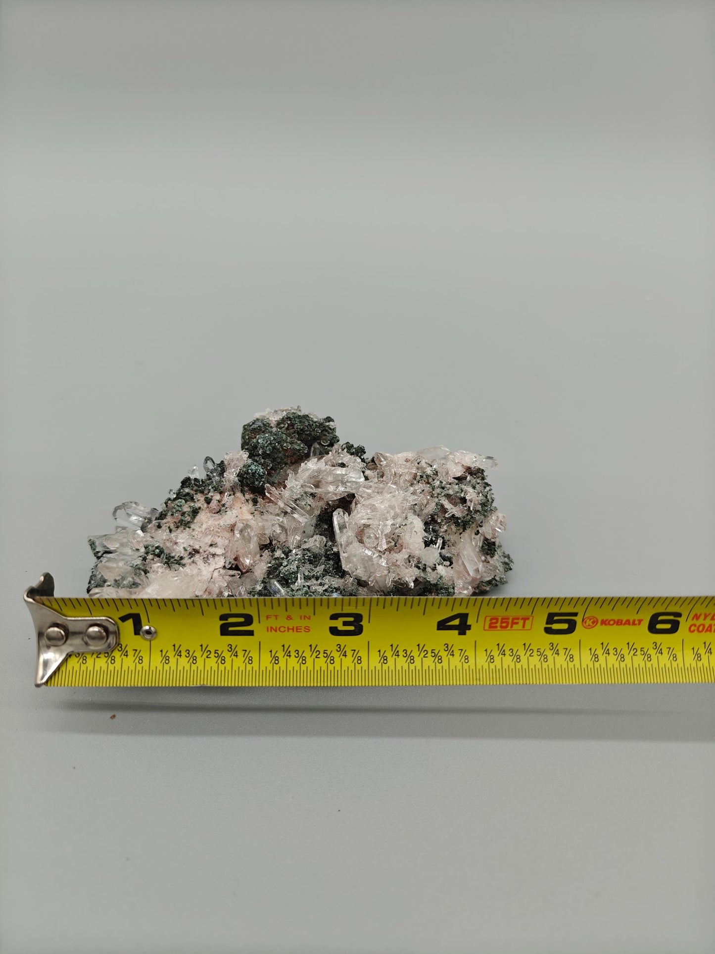 AAA+ Light Pink Lemurian Quartz Cluster on Chlorite | Water Clear Points | Rare Collector Specimen Crystal Hoarder