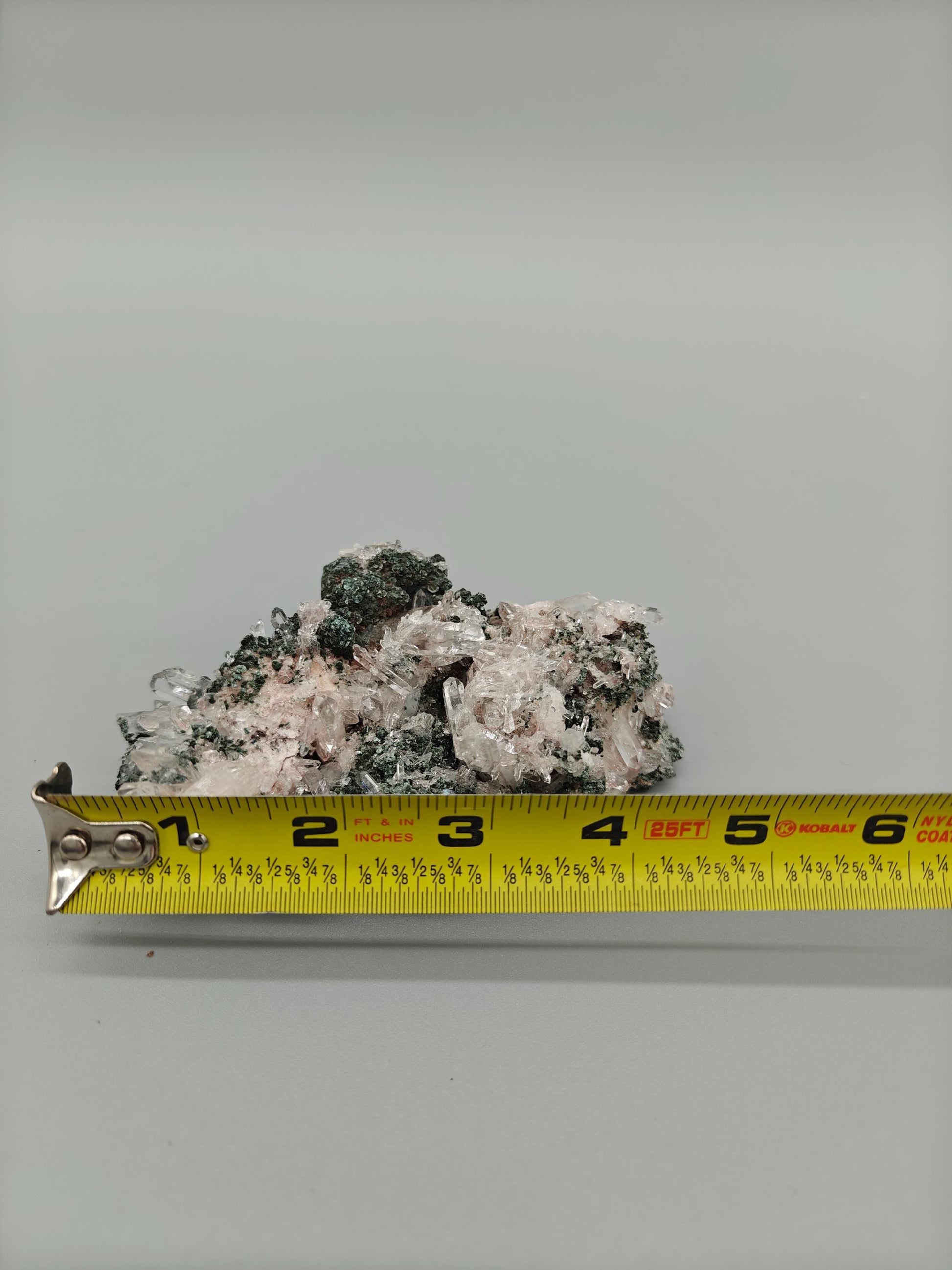 AAA+ Light Pink Lemurian Quartz Cluster on Chlorite | Water Clear Points | Rare Collector Specimen Crystal Hoarder