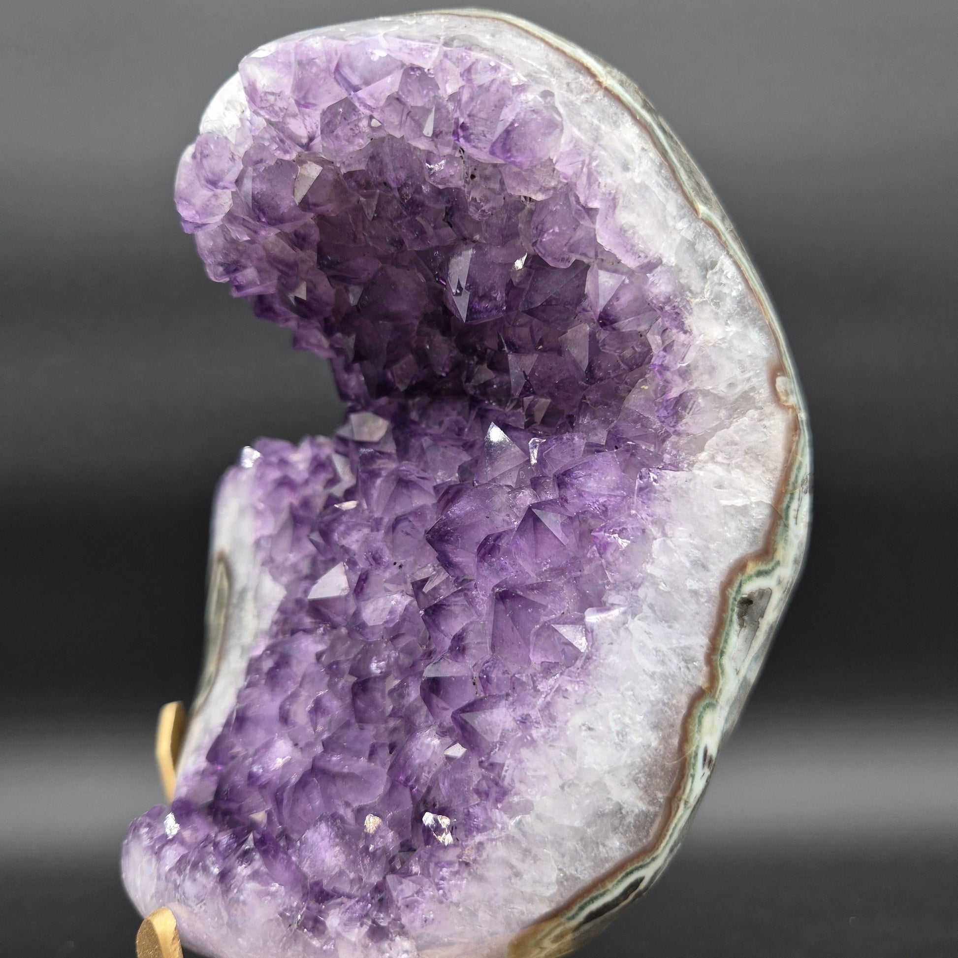 AAA+ Amethyst Cluster on Stand 11x6x6 10.69 lbs Brazil Crystal Hoarder