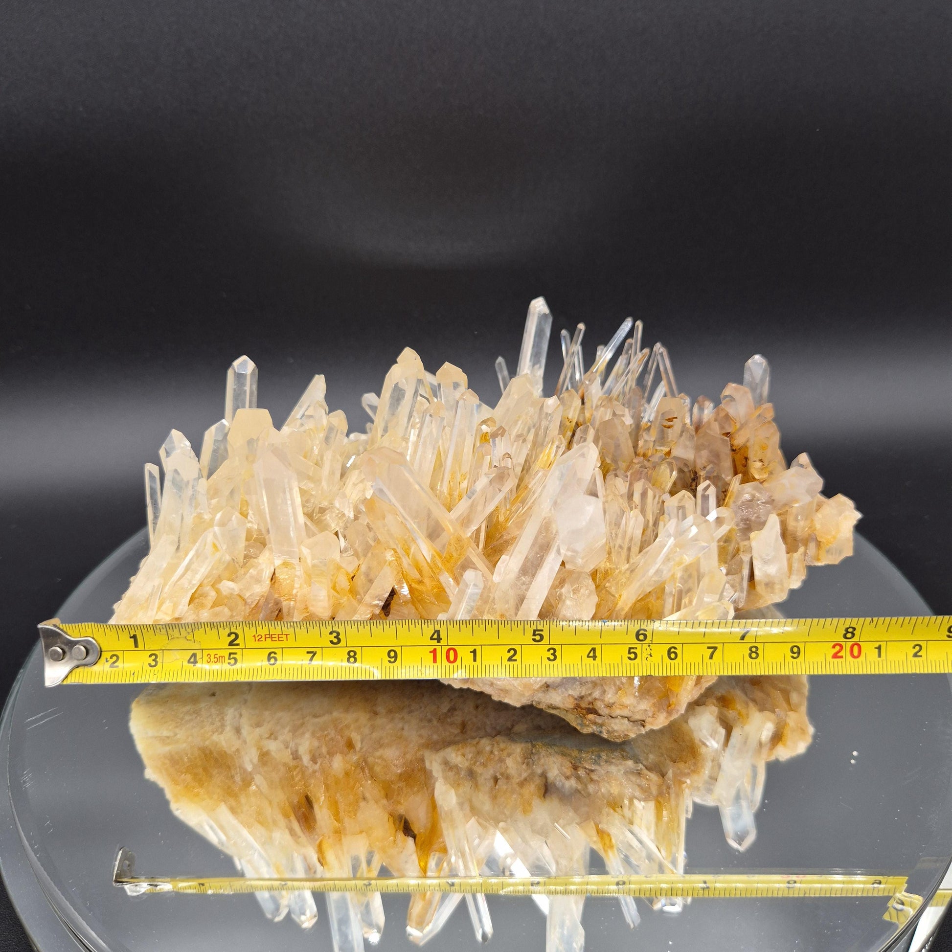 Museum Quality Blue Smoke Golden Healer Lemurian Quartz Cluster 9x5x3 4.71 lbs Colombia Crystal Hoarder