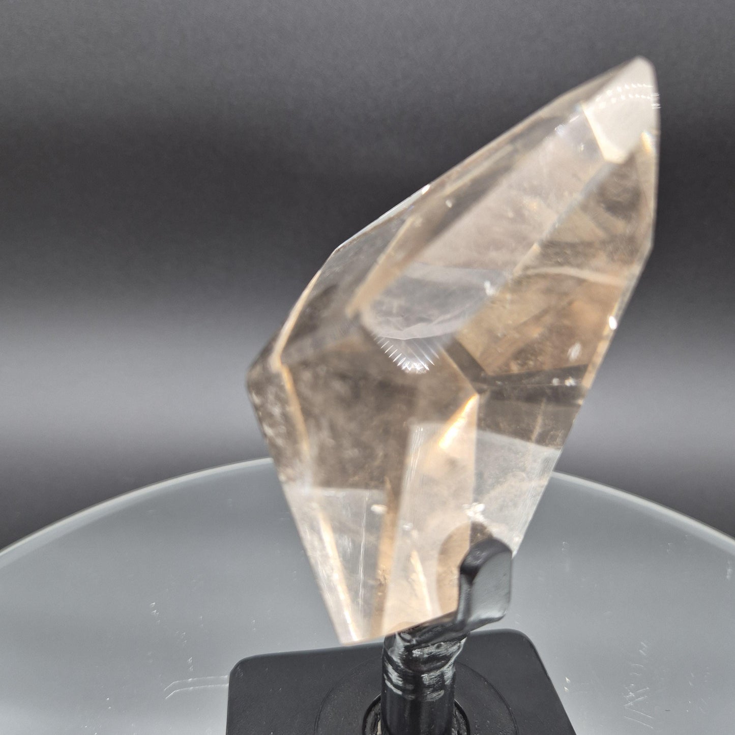 AAA+ Light Smoky Quartz on Stand - 6 x 4in, 1.49 lbs - Brazilian Quartz Display Specimen, Natural Crystal Décor Crystal Hoarder