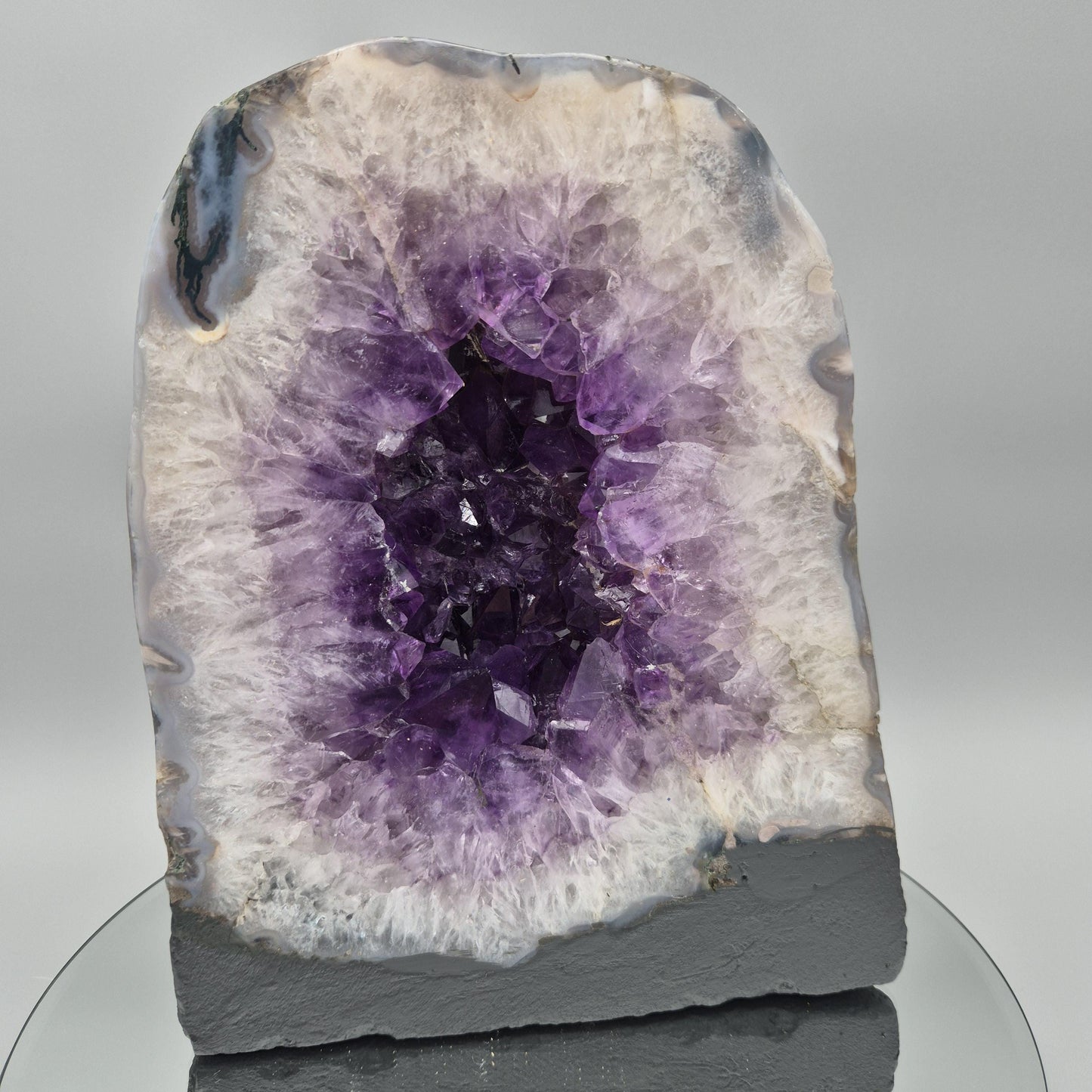 Polished Amethyst Cathedral - Brazil | 18.98 lbs | 10.5in Large Statement Crystal Geode Crystal Hoarder
