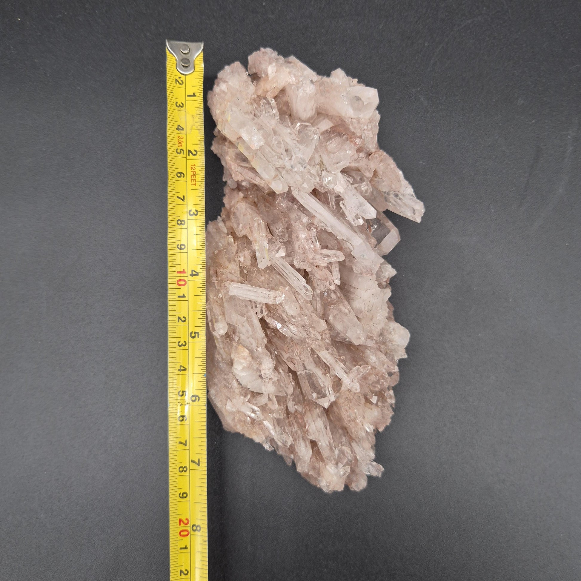 AAA+ Rare Pink Lemurian Quartz Cluster Water Clear Points Colombia 8x3.5x2.5 1.96 lbs Crystal Hoarder
