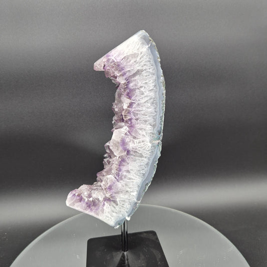 AAA+ Amethyst with Blue Banded Agate on Stand 10.5x4x1.5 3.17 lbs Brazil Crystal Hoarder