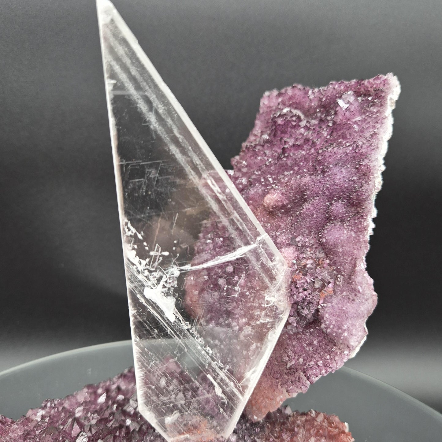 AAA+ Zeolite Amethyst Selenite Sculpture 7x7 | 2.5 lbs Crystal Cluster | Rare Mineral Specimen | Natural Home Decor | Healing Crystals Crystal Hoarder