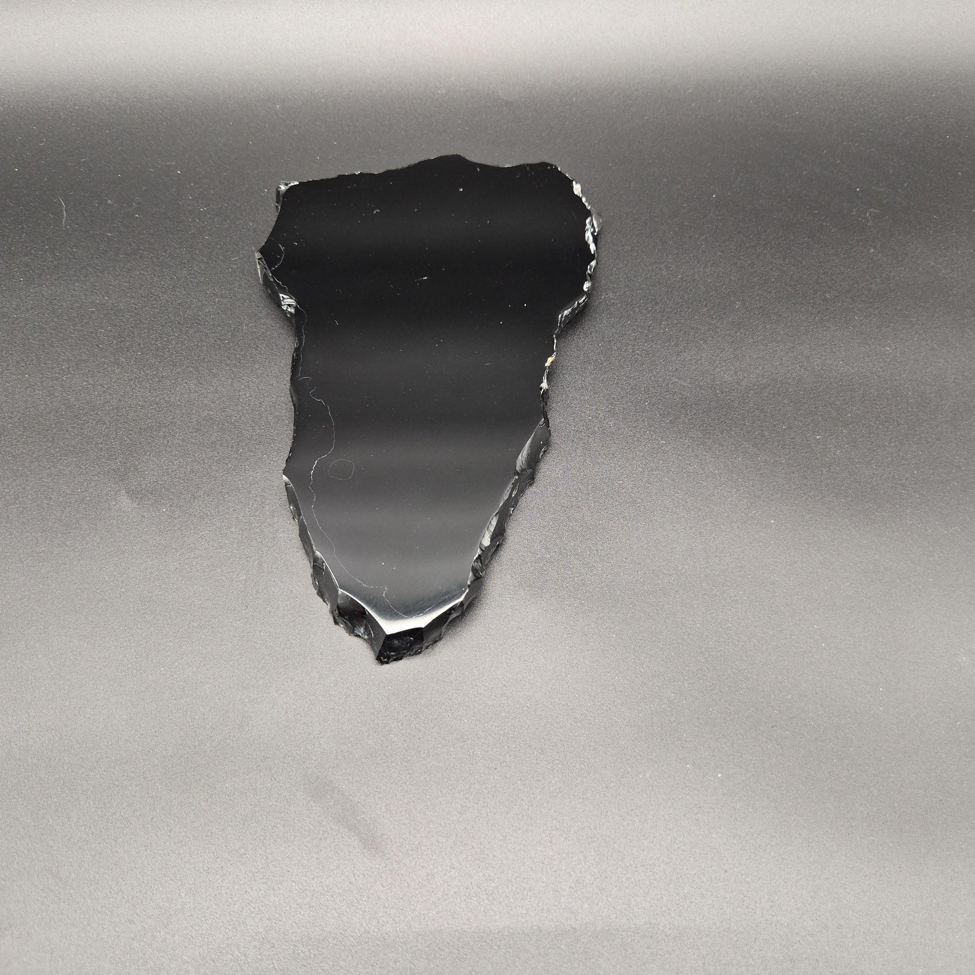 Black Obsidian Scrying Mirror 9x5 inch | Live Edge Polished Volcanic Glass Divination Mirror | 1.5 lbs Crystal Hoarder