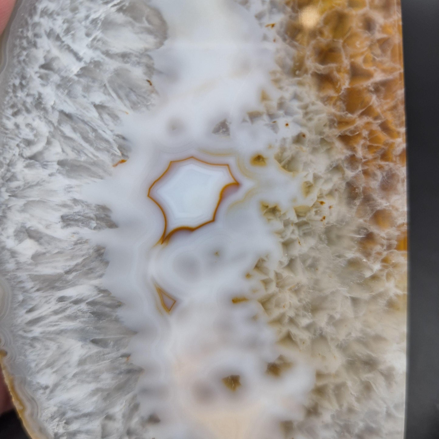 AAA+ Druzy Quartz Blue & Tan Banded Agate Double-Sided Geode Bookends - Brazilian Crystal Decor - 3.91 lbs Crystal Hoarder