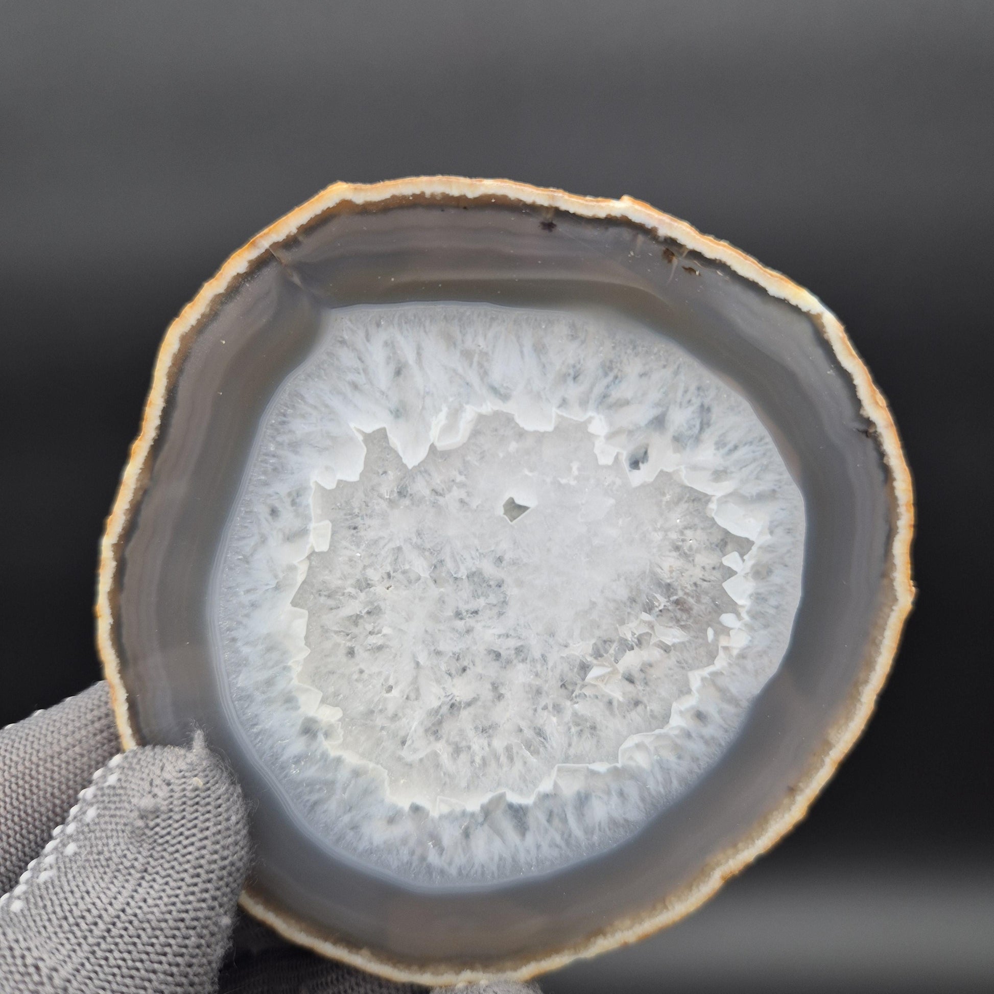 Set of 10 Translucent Agate Slices - 4in Round | One Amethyst Druzy | Natural Quartz | 2.45 lbs Crystal Hoarder
