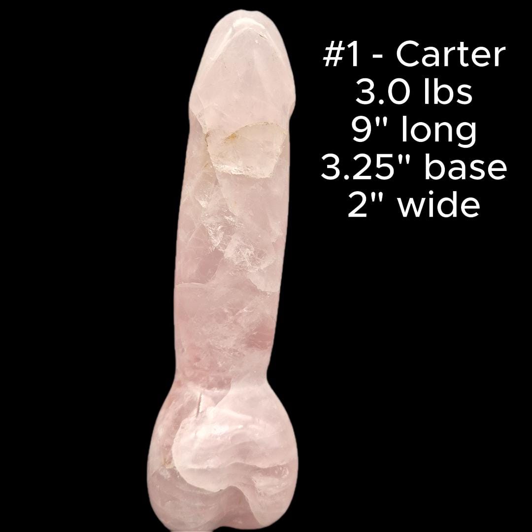 Rose Quartz Penis Sculpture Set | Hand Carved Crystal Collection | Funny Gift | Pink Crystal Decor | Meet the C’s Series Crystal Hoarder