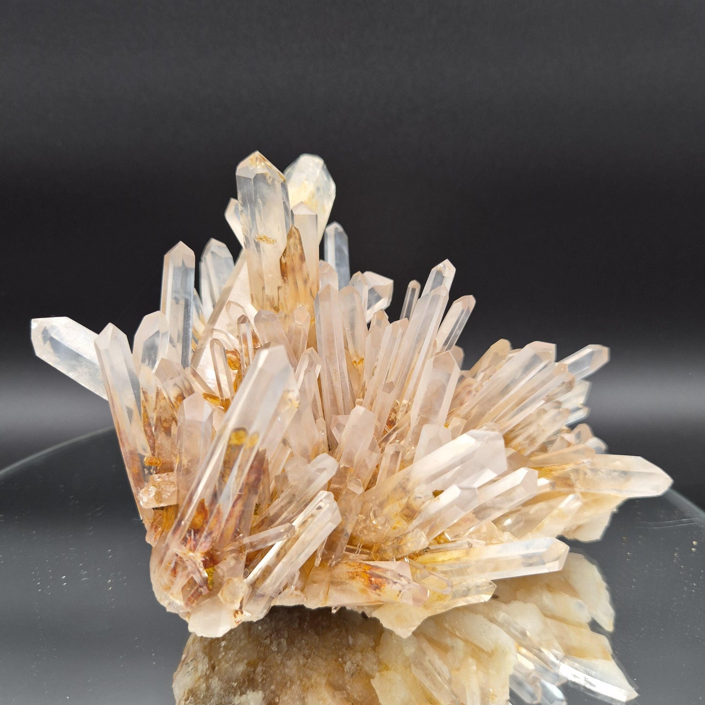 Museum Quality Golden Healer Blue Smoke Starburst Dow Lemurian Quartz Cluster 7x5.5x5 3.64 lbs Colombia Crystal Hoarder