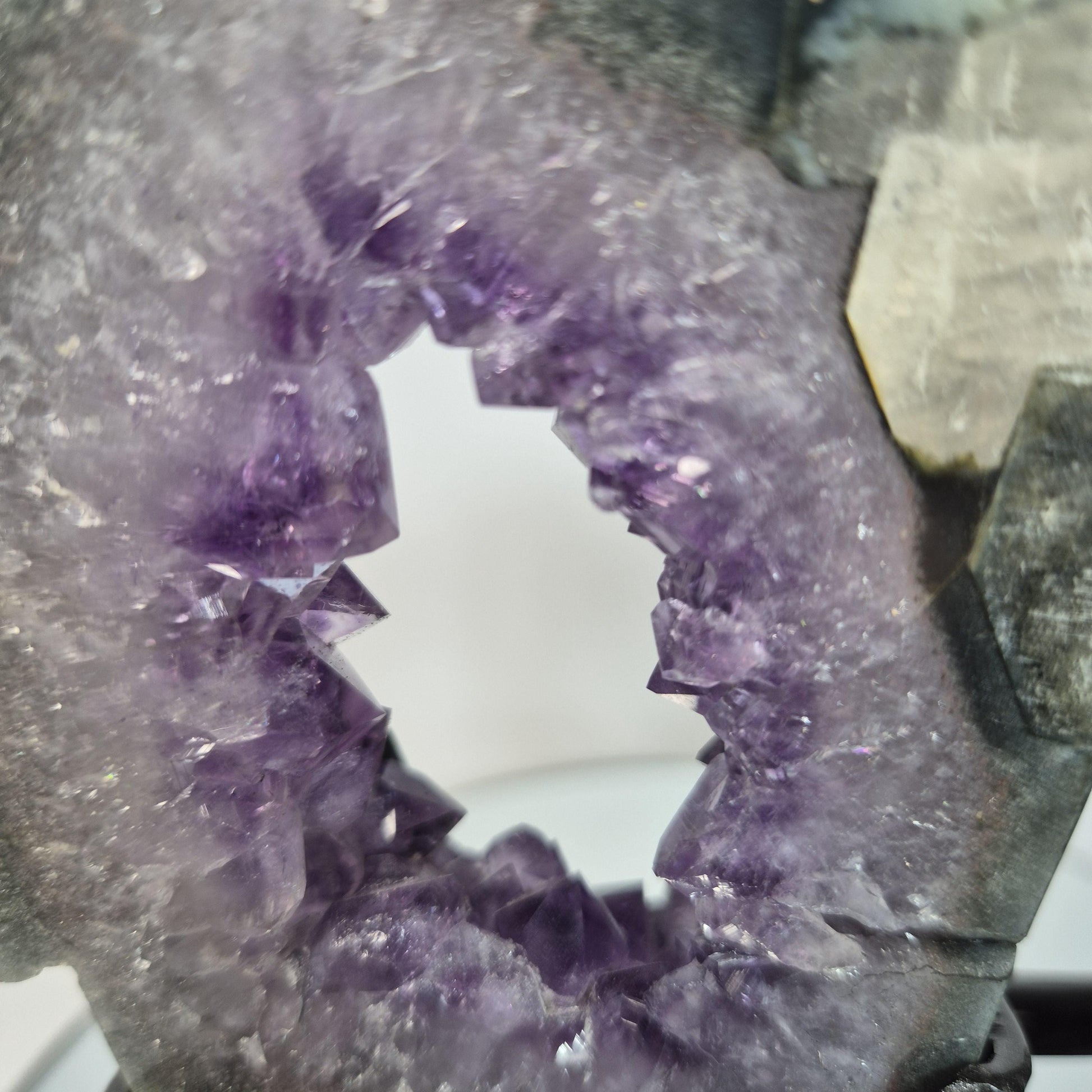 One of a Kind Amethyst Portal Wings with Green Jasper & Calcite - 2.61 lbs Brazilian Crystal Crystal Hoarder