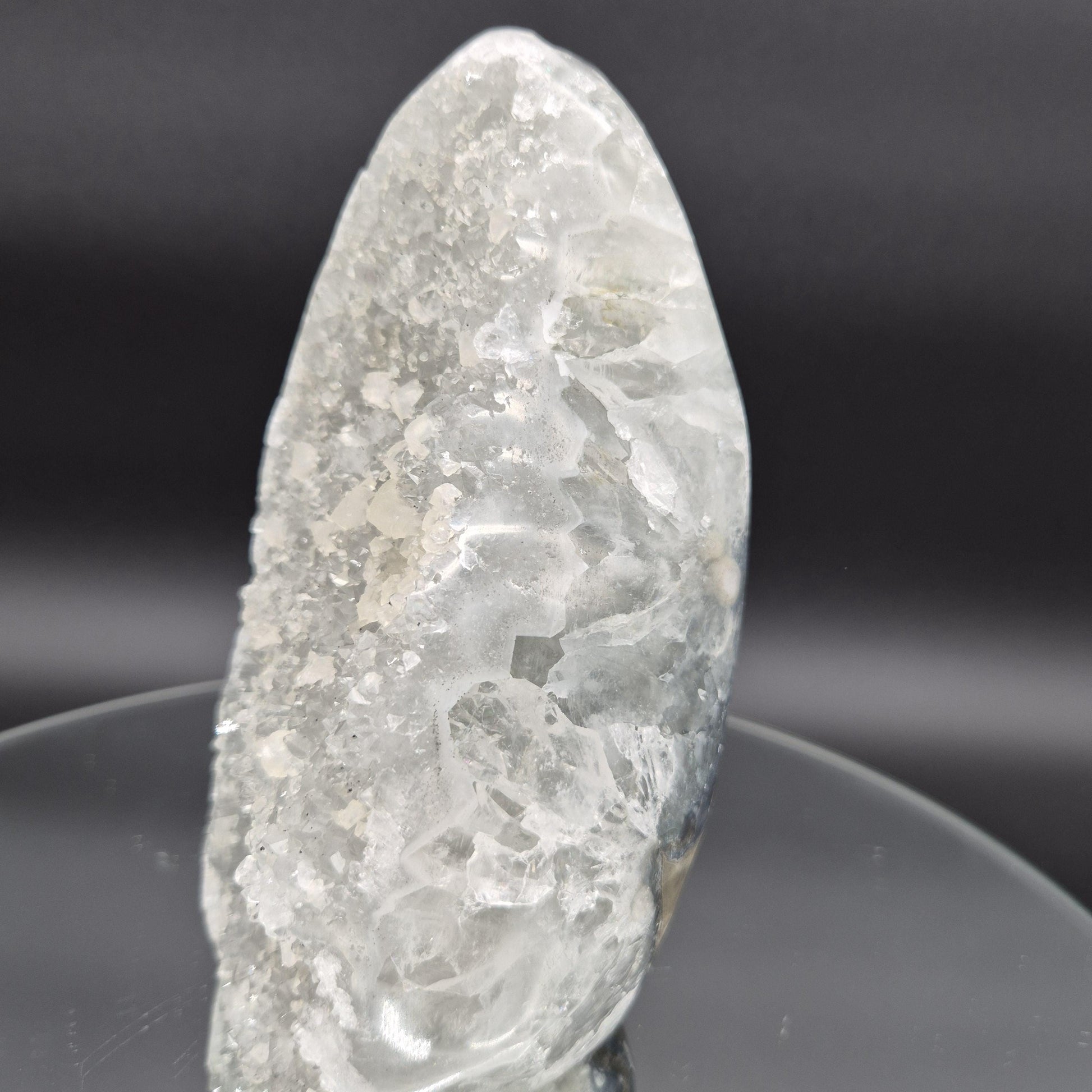 Green Amethyst Druzy with Calcite Cut Base 4.34 lbs 7x4x4 Uruguay Crystal Hoarder