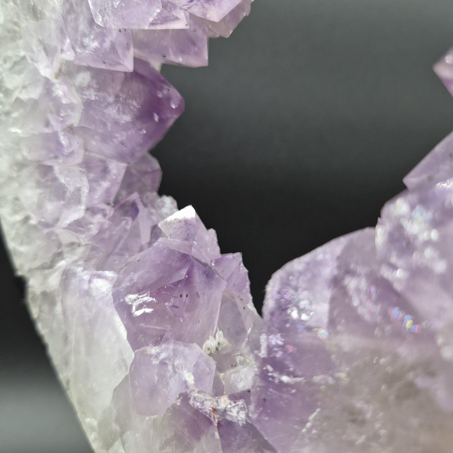 AAA+ Amethyst Heart Portal on Spin Stand Brazil 7 lbs 11.5x9x1.5 Druzy Crystal Display Crystal Hoarder