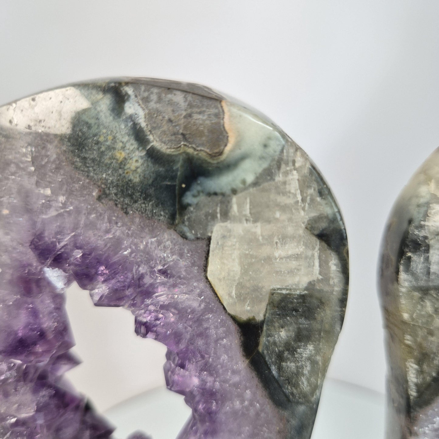 One of a Kind Amethyst Portal Wings with Green Jasper & Calcite - 2.61 lbs Brazilian Crystal Crystal Hoarder