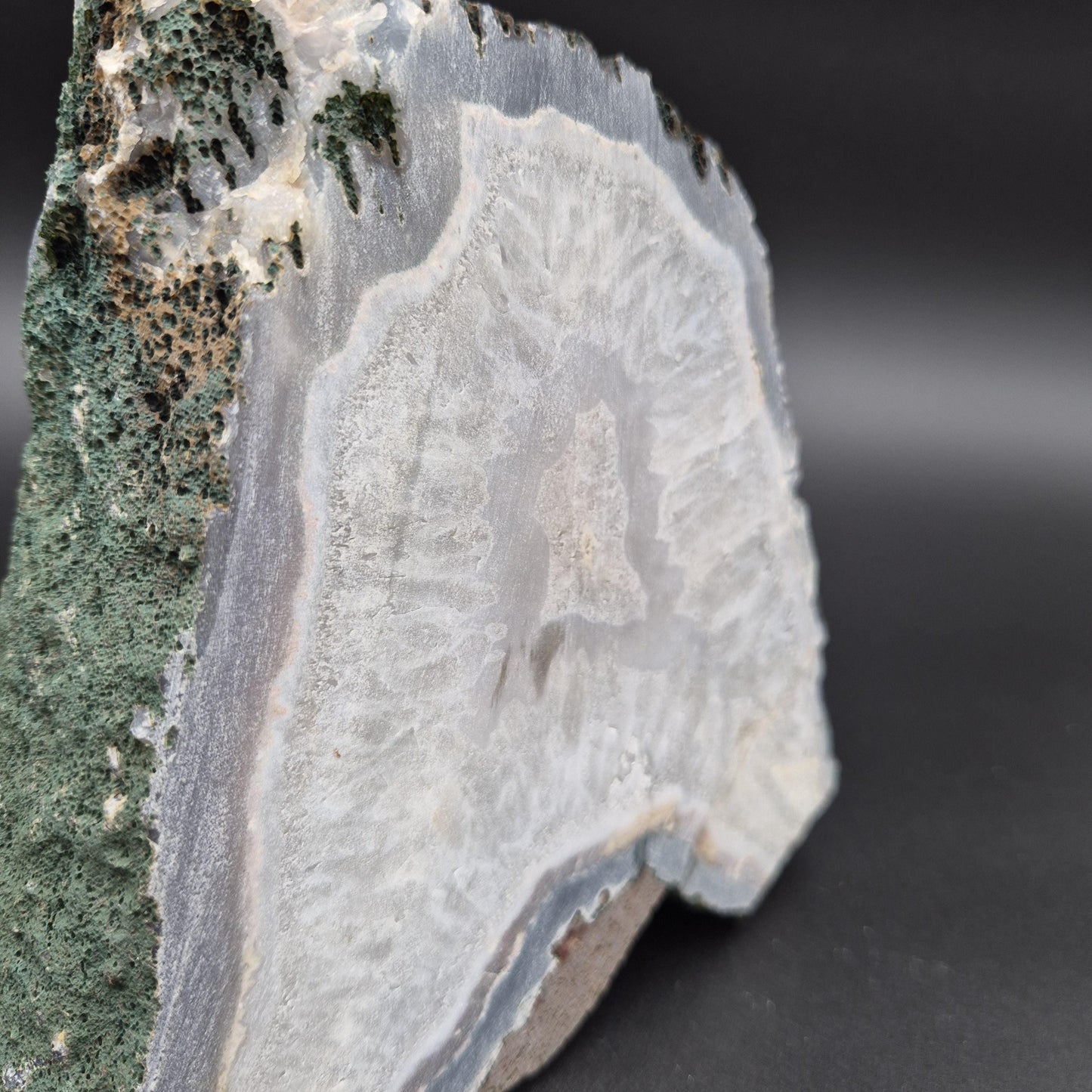 5.06 lb Druzy Amethyst with Blue Agate Cut Base – 6"x6"x2.5" – Brazil Crystal Hoarder
