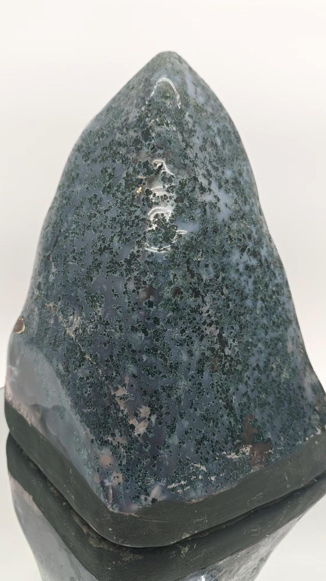 Rare Fully Polished Amethyst Cathedral with Flower Formation & Blue Banded Agate Crystal Hoarder