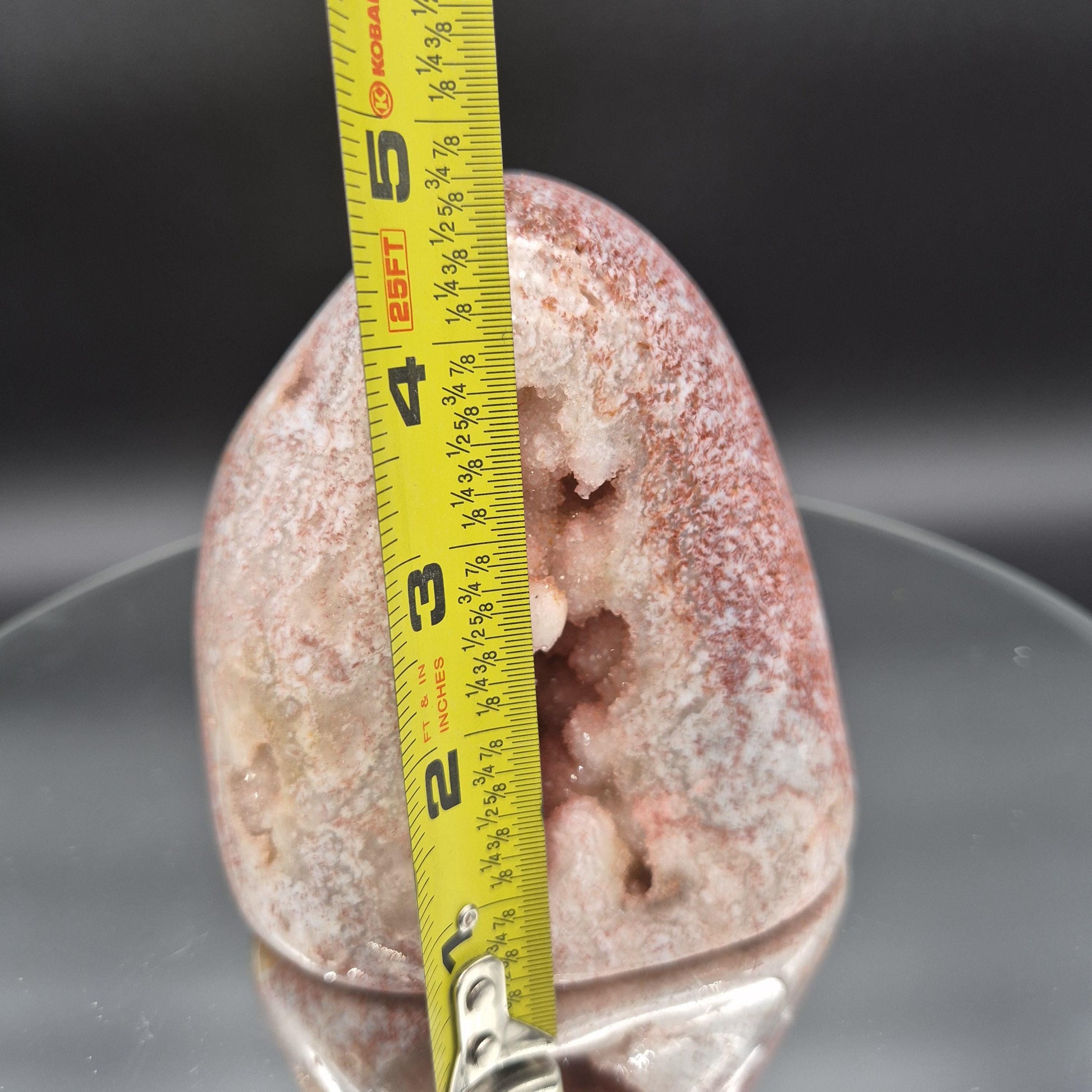AAA+ Perfect Fully Polished Pink Amethyst Freeform with Rare Bubble Formation - Brazil - 5 x 4in - 3.06 lbs - Collector Display Crystal Hoarder