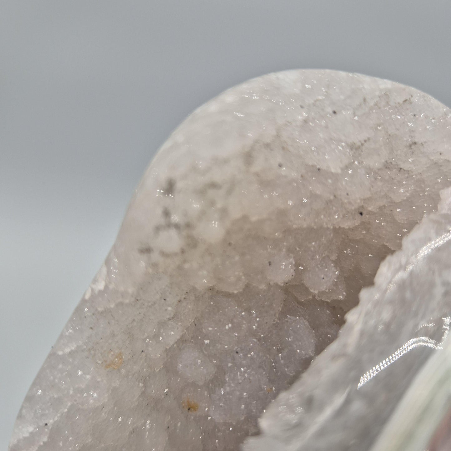 Super Rare Sugar Druzy Amethyst Cave with Pink Agate Banding | Fully Polished Freeform | One of a Kind Collector Crystal | 2.08 lbs Crystal Hoarder