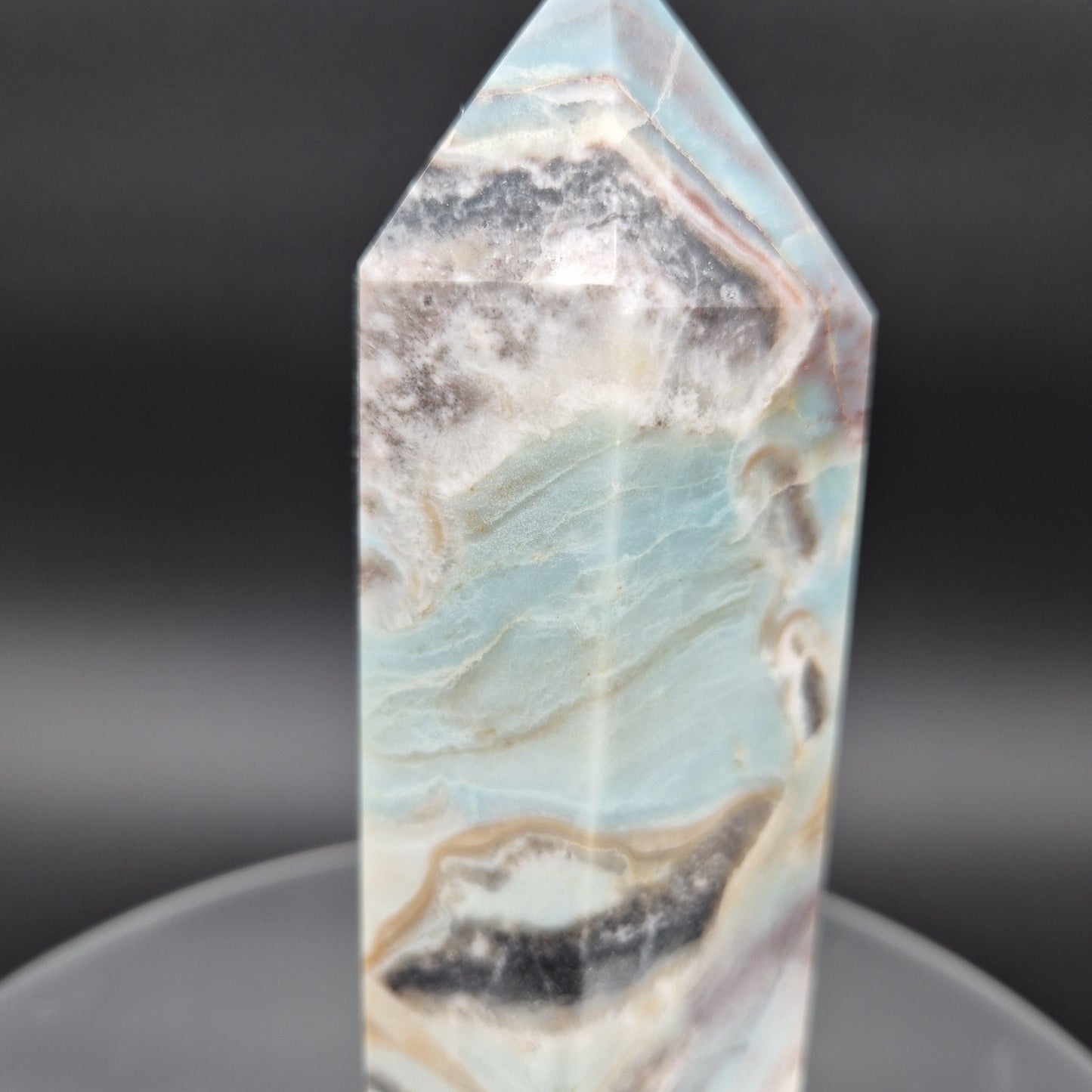 AAA+ Caribbean Calcite Tower with Aragonite - 8.5 x 3.25in, 3 lbs - Healing Crystal, Meditation, Energy Decor Crystal Hoarder
