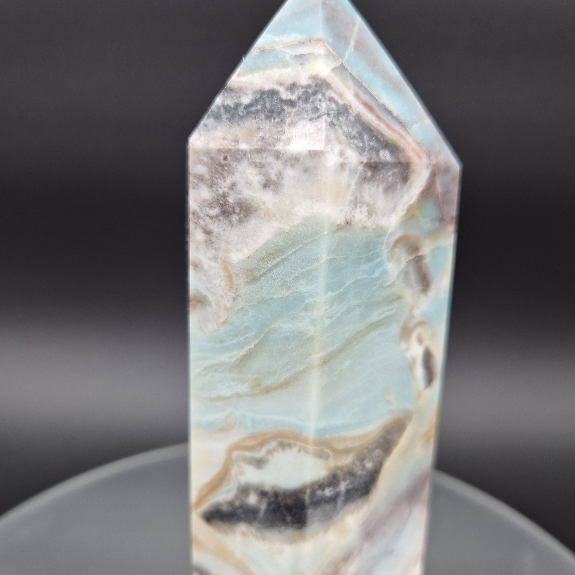 AAA+ Caribbean Calcite Tower with Aragonite - 8.5 x 3.25in, 3 lbs - Healing Crystal, Meditation, Energy Decor Crystal Hoarder