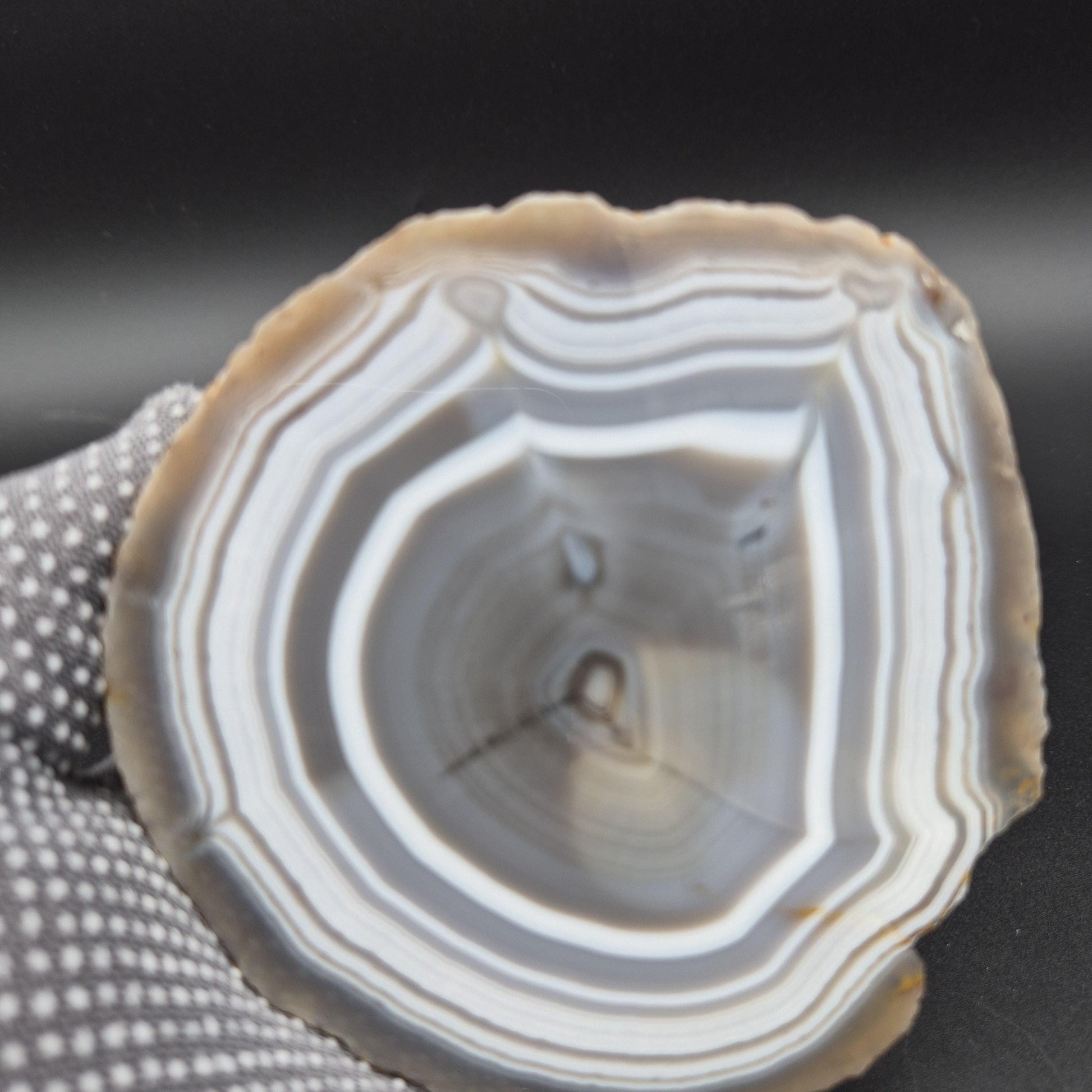 AAA+ Blue Banded Agate Geode from Uruguay 1.43 lbs Crystal Hoarder Crystal Hoarder