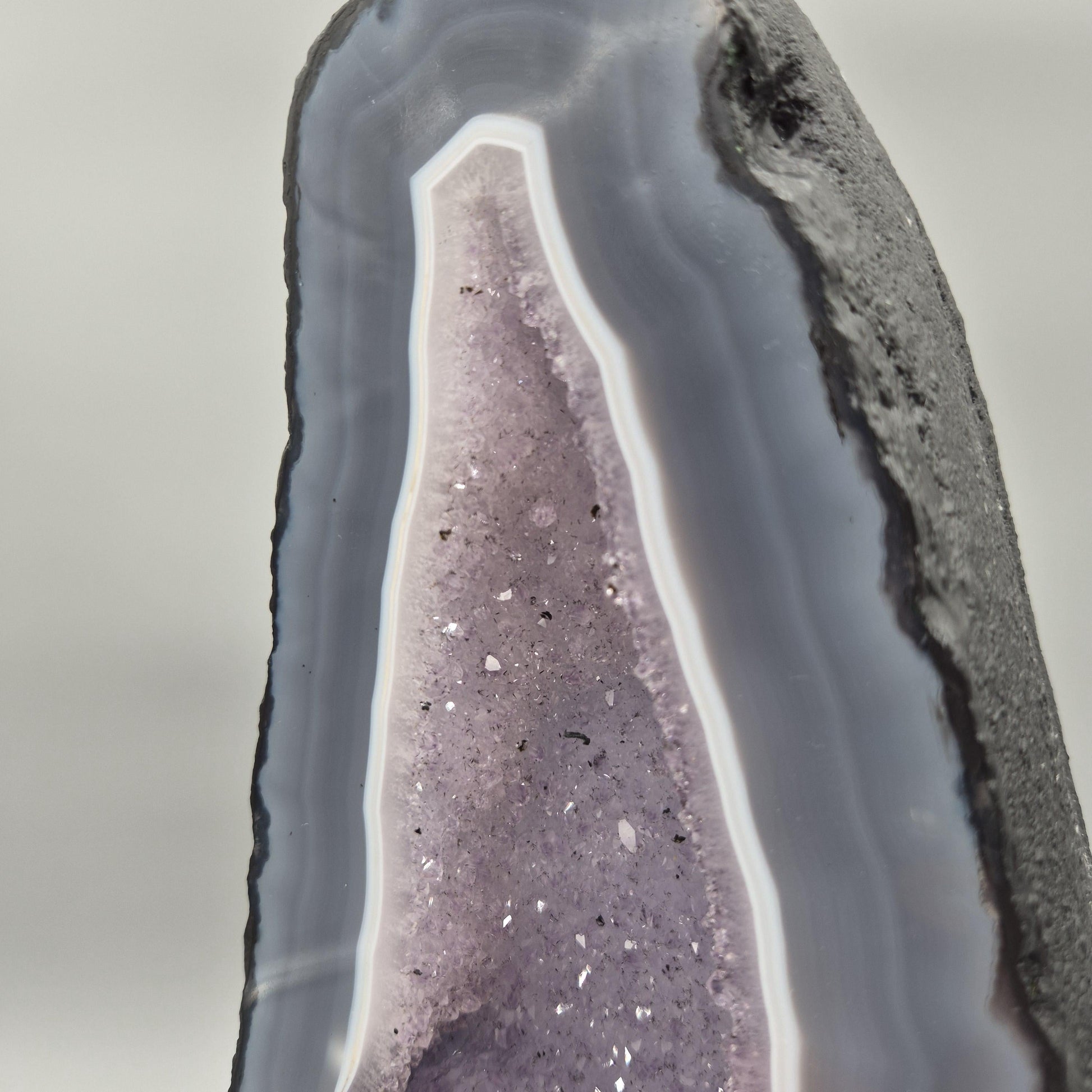 AAA+ Druzy Amethyst Cathedral with Blue Banded Agate | Brazil Amethyst Geode | Large Statement Crystal | Collector Specimen | 19.02 lb Crystal Hoarder
