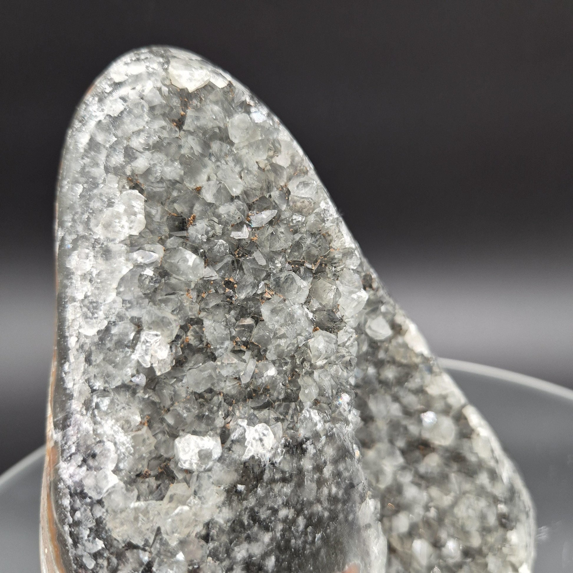 3.69 lb Collector Quality Super Rare Green Amethyst with Bright Orange Stalactite Eye – 6"x5.5"x3.5" – Uruguay Crystal Hoarder