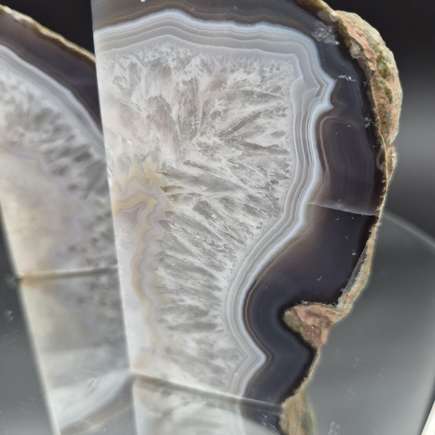 Blue Banded Agate Bookends from Brazil 3.15 lbs Crystal Hoarder