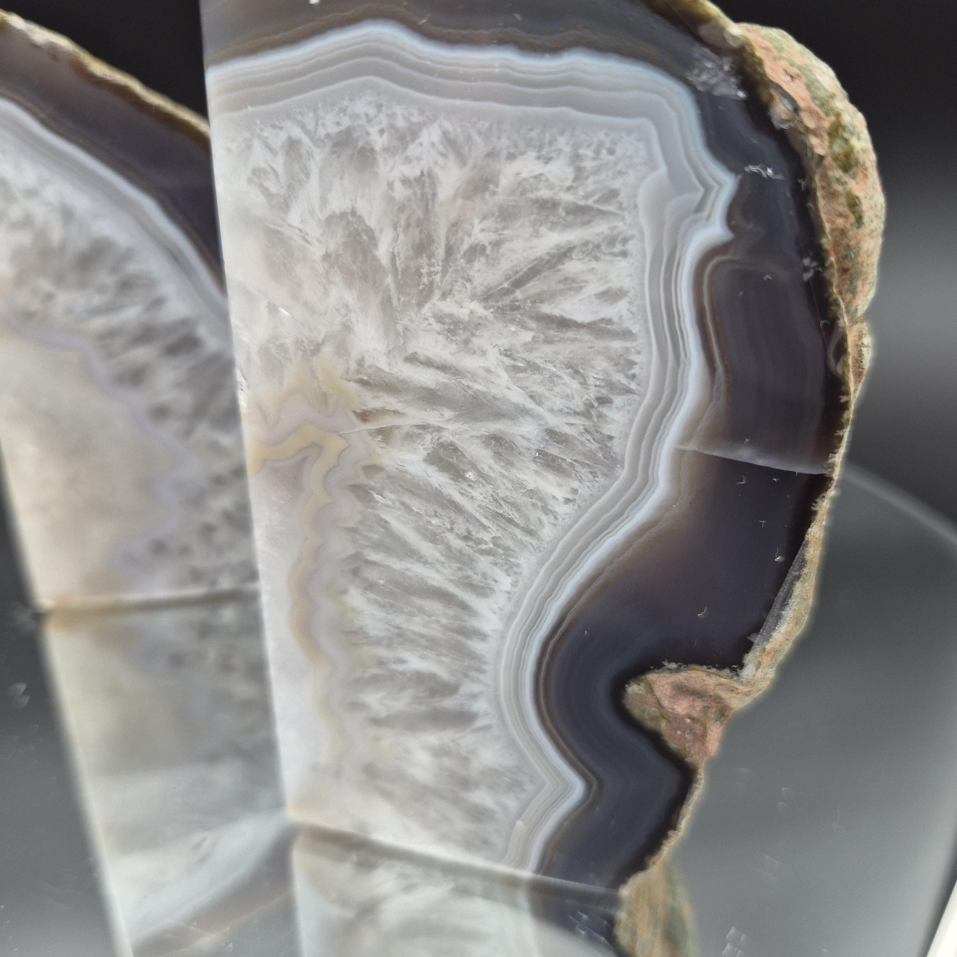 Blue Banded Agate Bookends from Brazil 3.15 lbs Crystal Hoarder