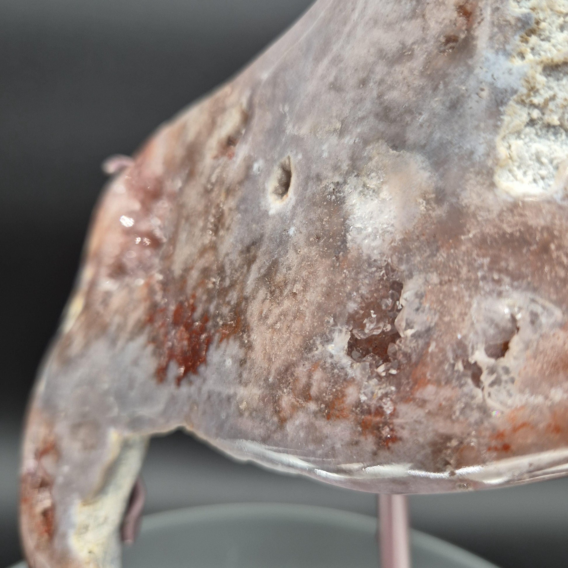 Druzy Pink Amethyst Free Form on Stand - 2.52 lbs, 12 x 6.5in Crystal Hoarder