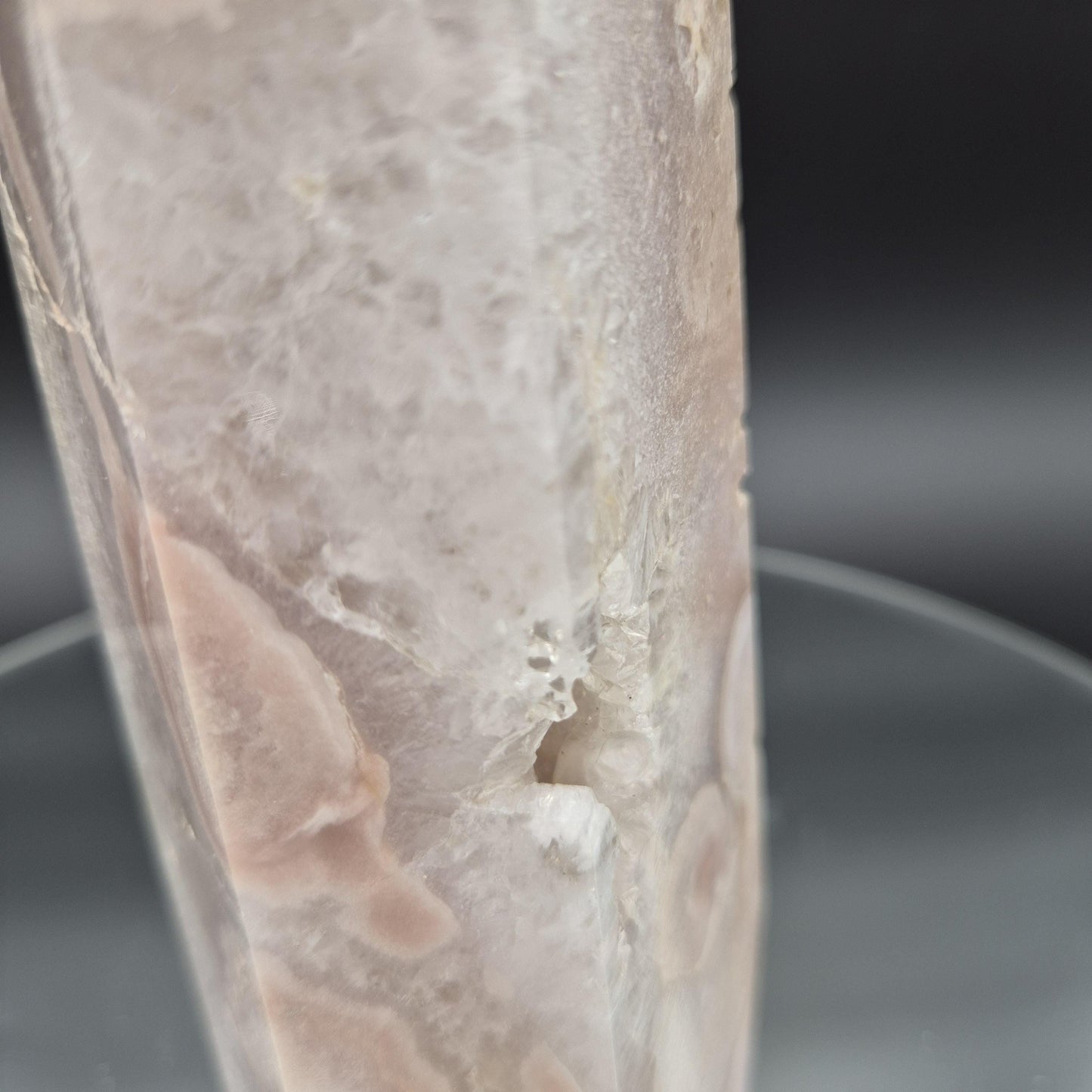 Pink Amethyst Flower Druzy Tower – 2.89 lb Polished Crystal Point – 9.5"x3"x2" Crystal Hoarder