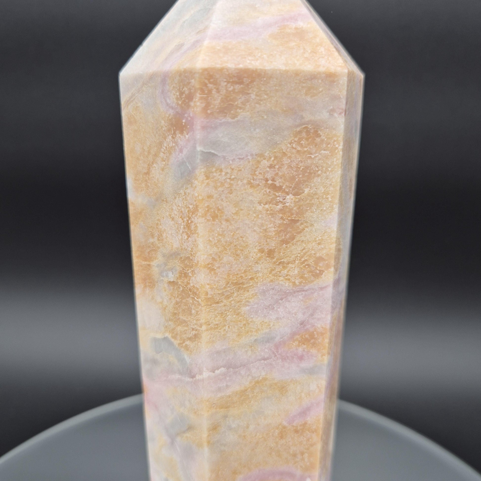 AAA+ Pink Opal Tower - 9 x 2.5in, 3.35 lbs - Rare Pastel Colors, Healing Crystal Decor, Meditation, Energy Grid Crystal Hoarder