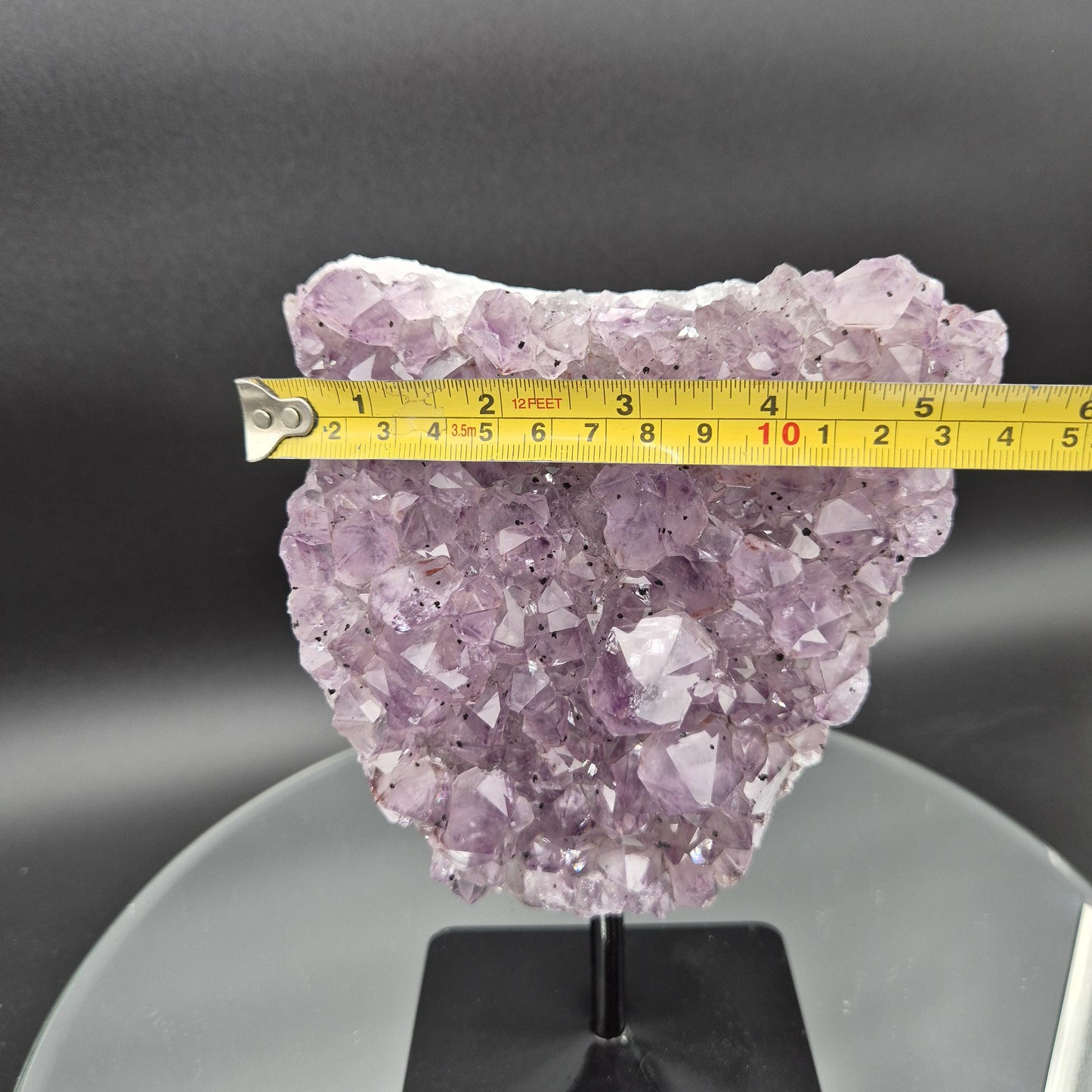 Amethyst on Stand with Hematite Brazil Crystal Specimen 3.42 lb 8x5.5x2.5 Display Piece Crystal Hoarder
