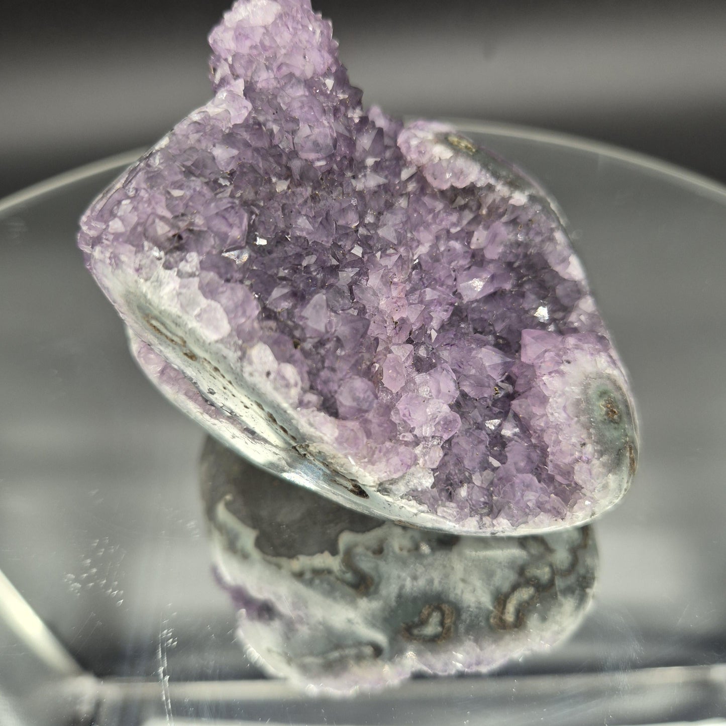 Mini Mountain Amethyst with Stalactite - Uruguay Crystal Specimen - 4 x 3.5in - 1.45 lbs - Natural Collector Display Crystal Hoarder