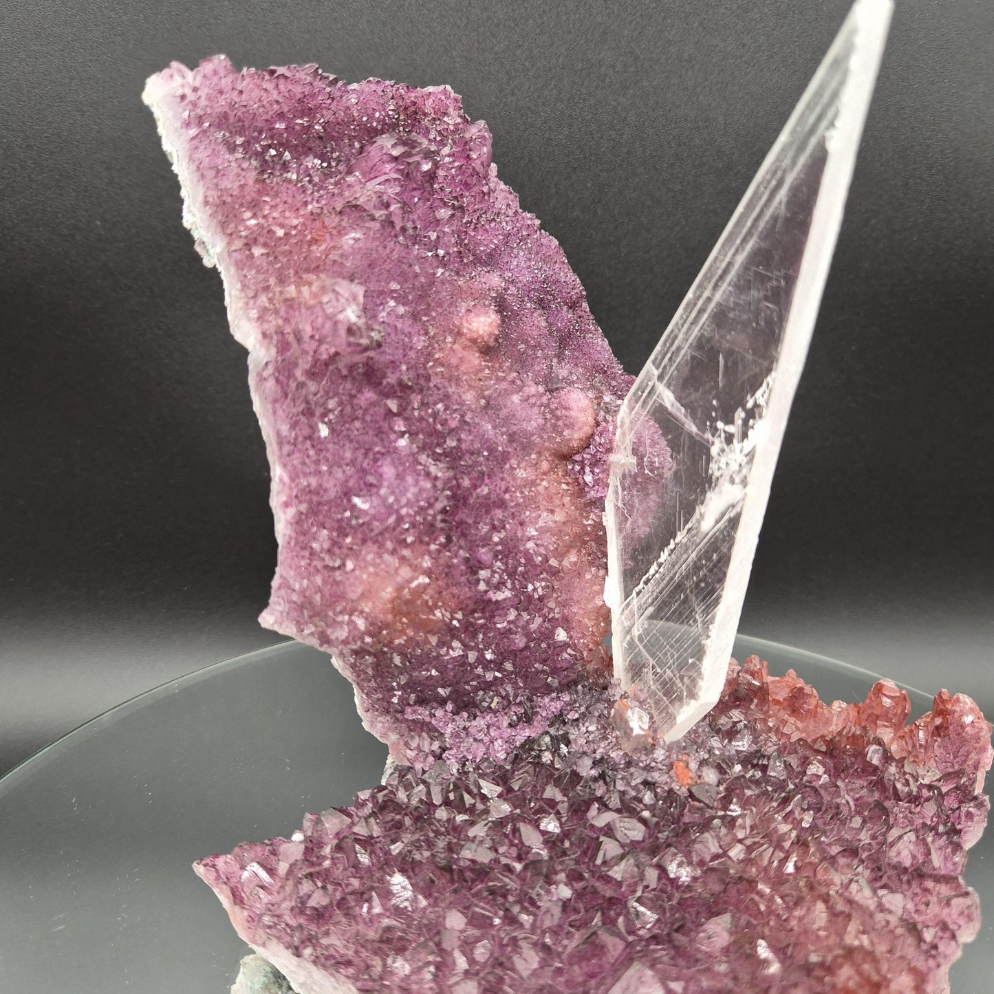 AAA+ Zeolite Amethyst Selenite Sculpture 7x7 | 2.5 lbs Crystal Cluster | Rare Mineral Specimen | Natural Home Decor | Healing Crystals Crystal Hoarder