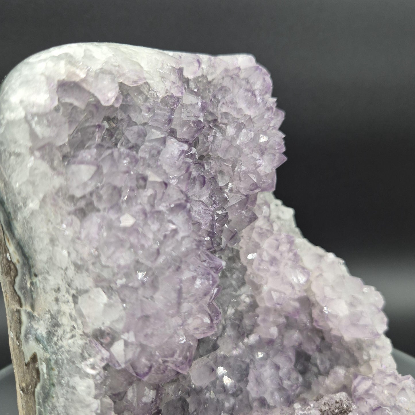 Amethyst with Calcite and Sugar Hematite Brazil Crystal Cluster 9.32 lb 6.5x6.5x6.5 Mineral Specimen Display Crystal Hoarder
