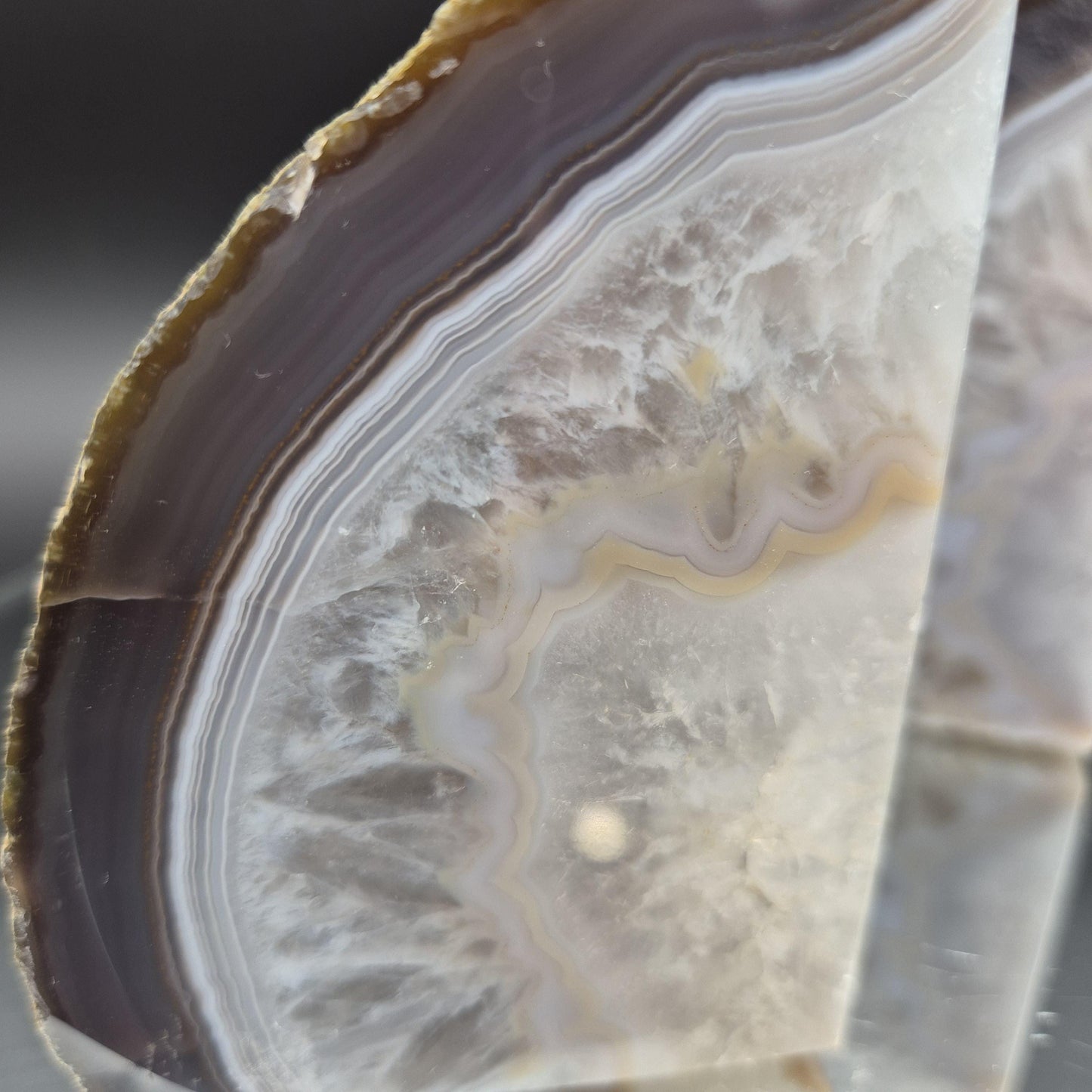 Blue Banded Agate Bookends from Brazil 3.15 lbs Crystal Hoarder