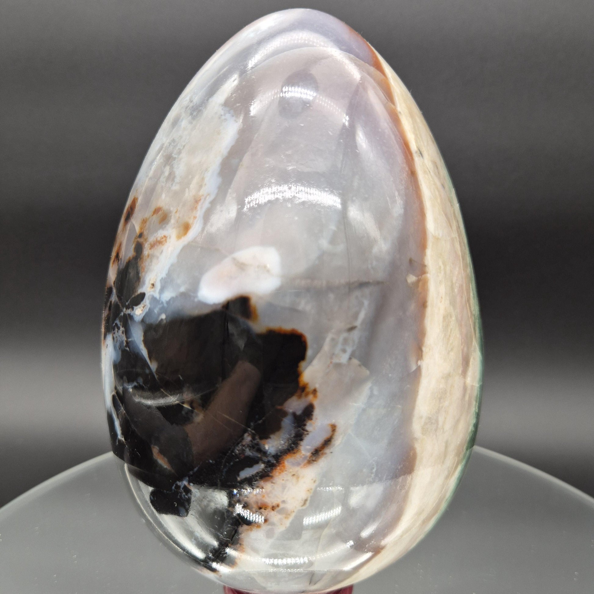 6.5 x 4.5 in Huge Ocean Jasper Egg - 7.04 lbs - Rare Purple & Green Stripes - Collector Grade Natural Stone Specimen Crystal Hoarder