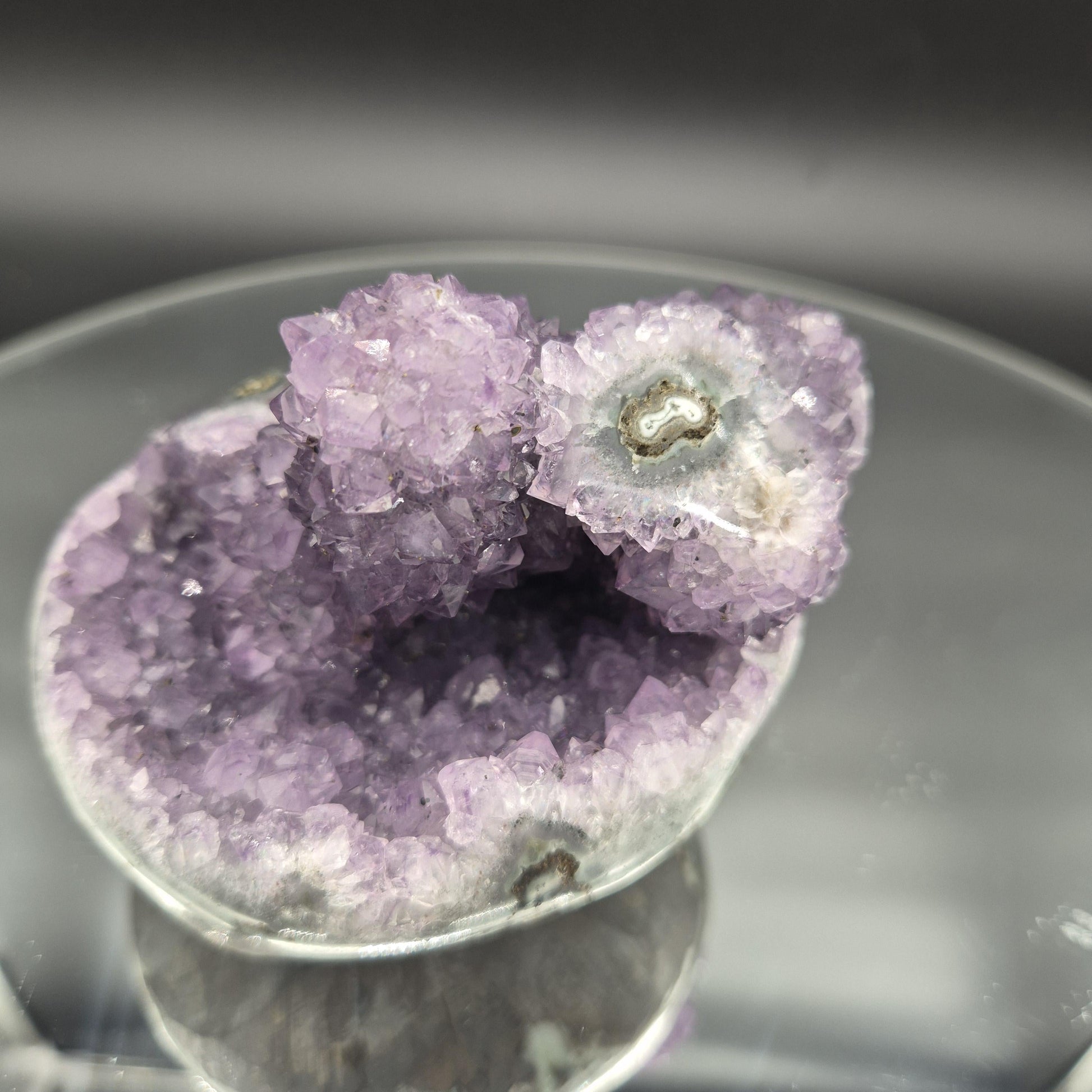 Mini Mountain Amethyst with Stalactite - Uruguay Crystal Specimen - 4 x 3.5in - 1.45 lbs - Natural Collector Display Crystal Hoarder