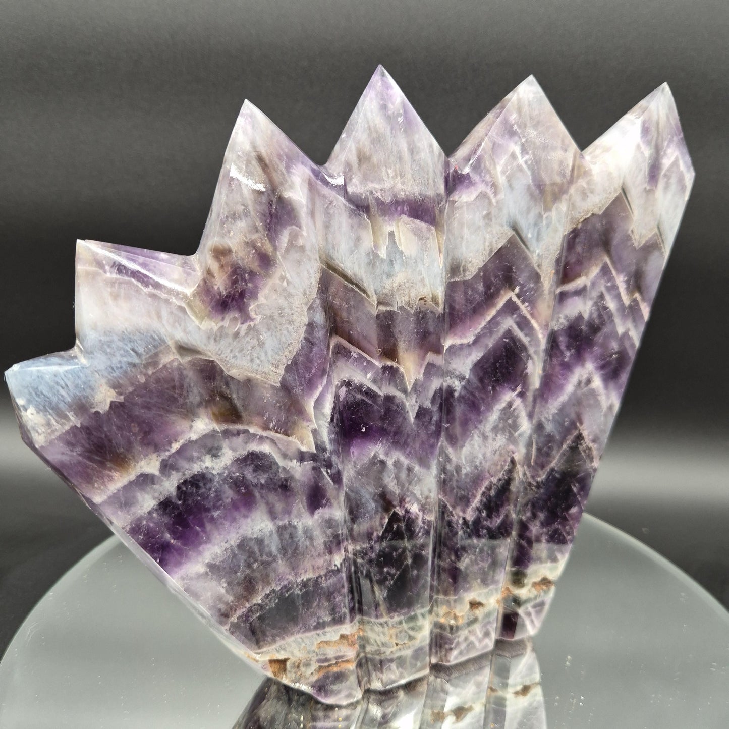 AAA+ Dream Chevron Amethyst 6-Point Adjoined Tower - 5.32 lbs - 9 x 8.5in - Rare One of a Kind Crystal Formation Crystal Hoarder