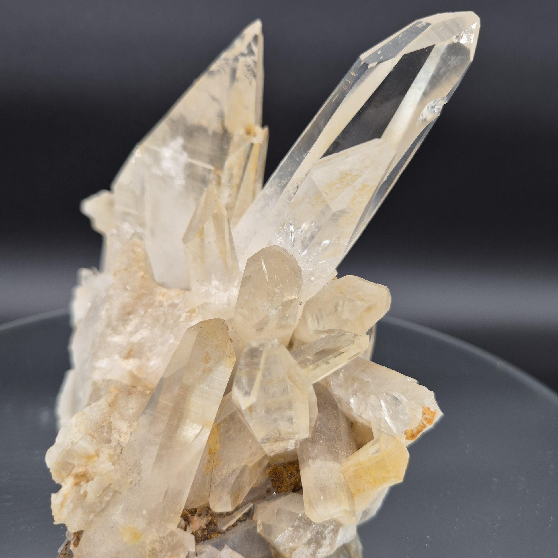 Huge Golden Healer Clear Lemurian Quartz Cluster with Rare Calcite Balls - 5 lb, 8 x 5in Crystal Hoarder